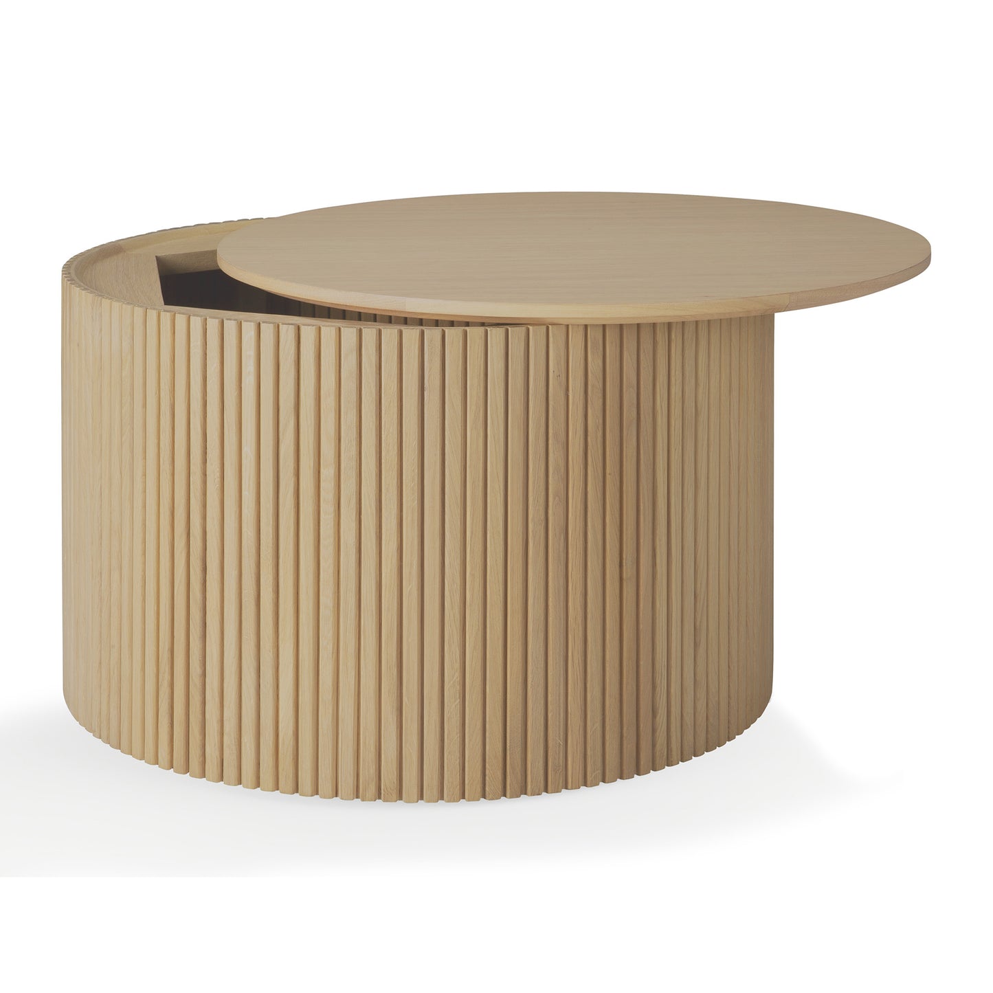 Roller-Max-coffee-table-oak-round-front-cut-Goode-Studio