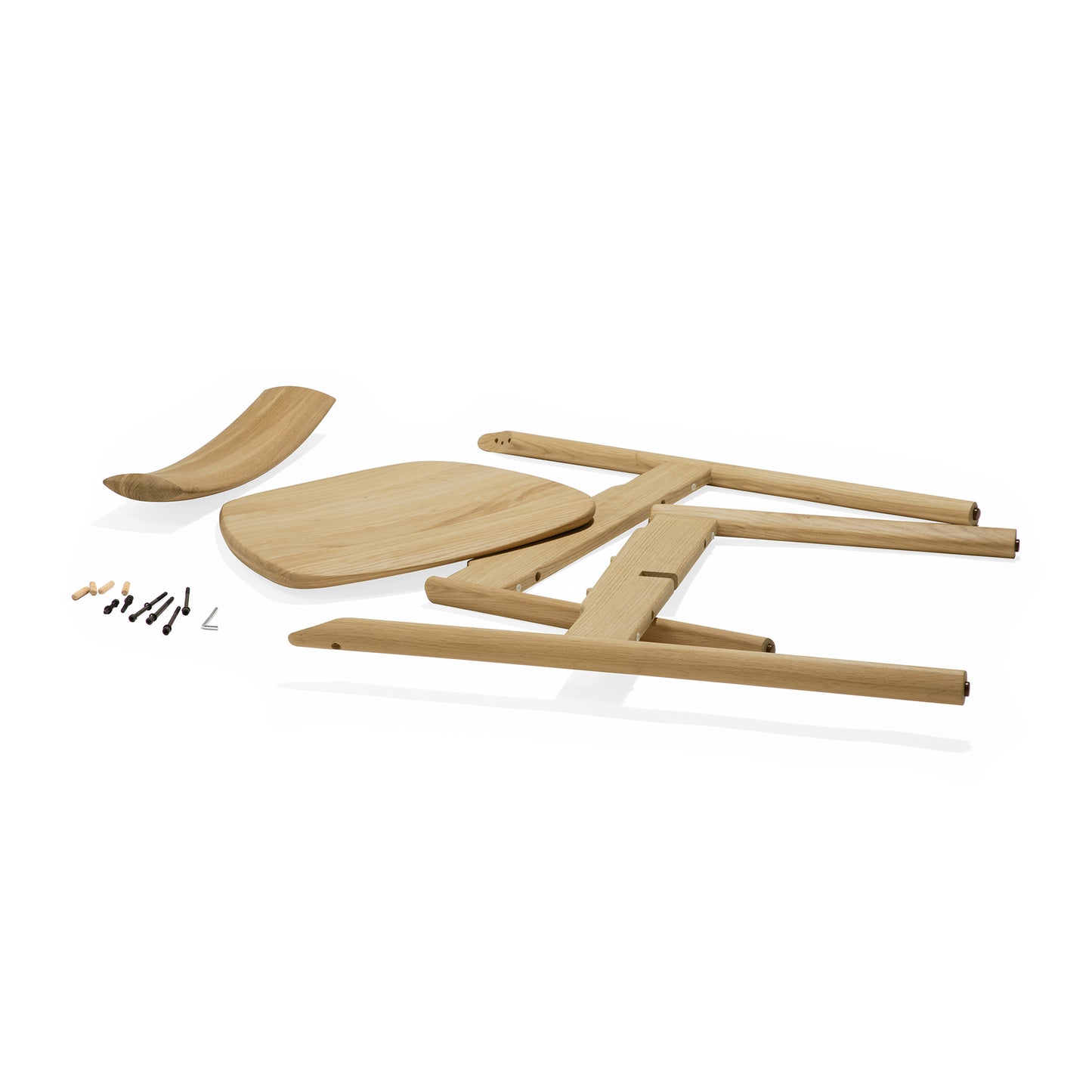 Risu dining chair in varnished oak by Goode Studio