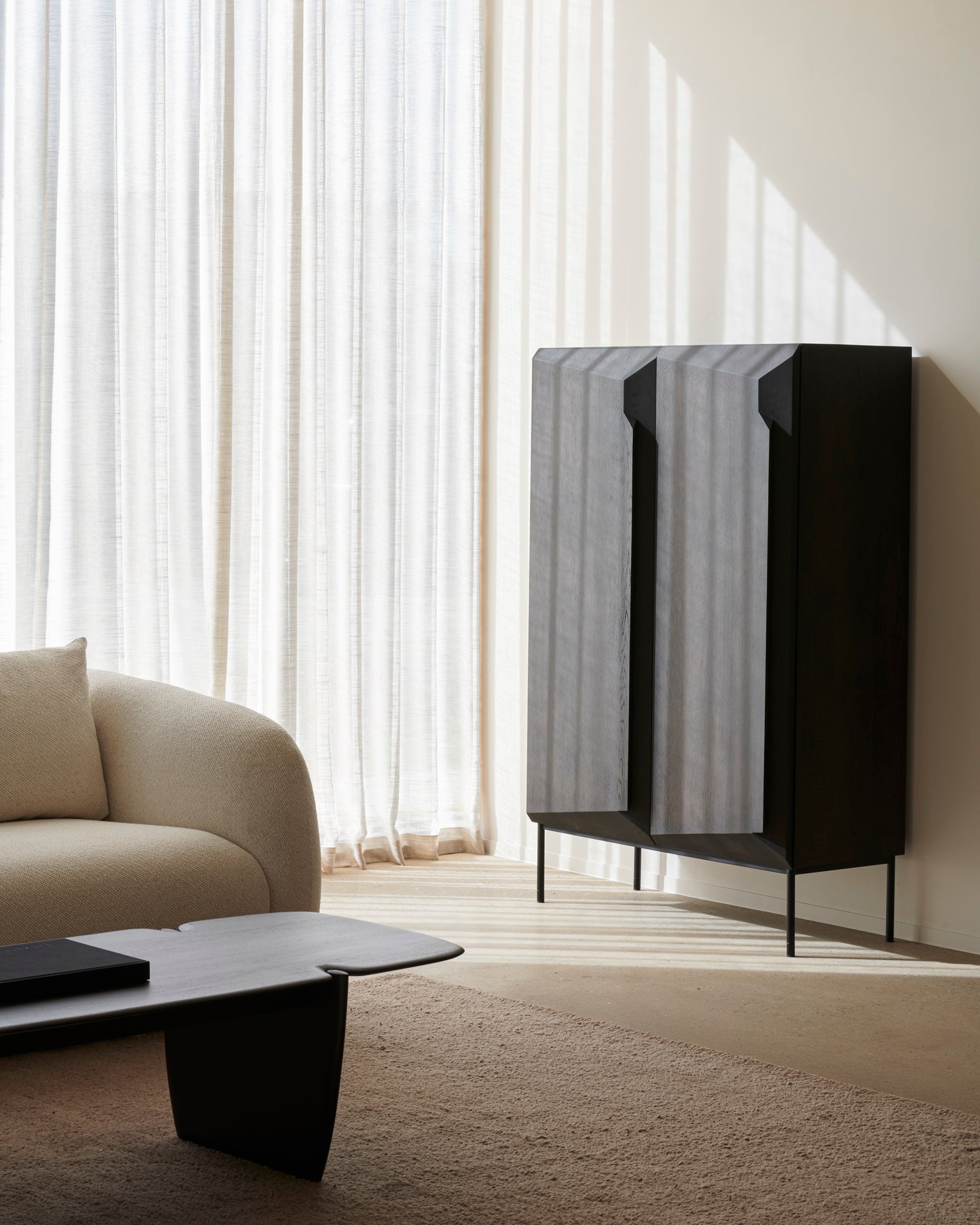 Stairs-cupboard-Brown-Contour-sofa-3-seater-Chalk-PI-coffee-table-Dark-Brown-Goode-Studio