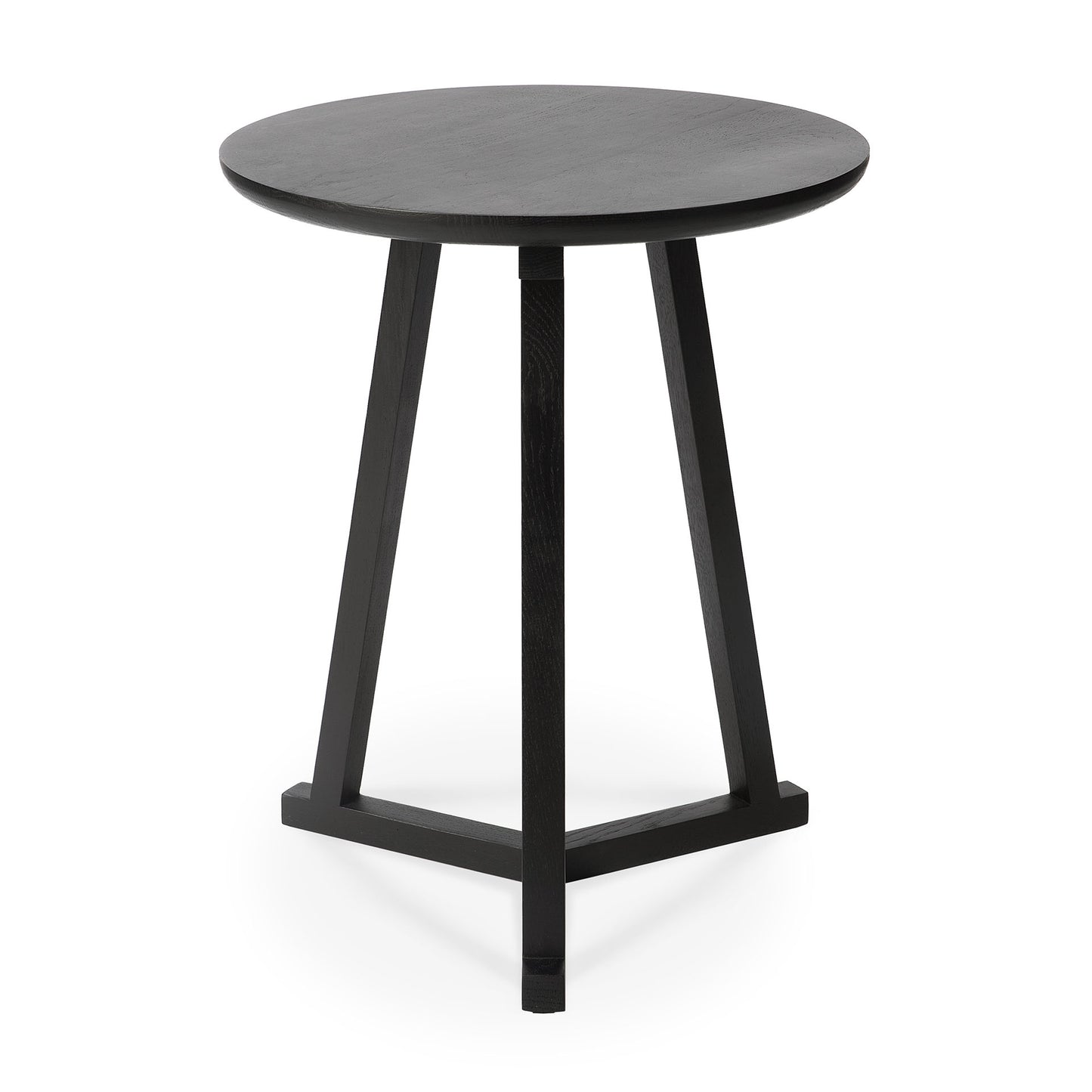 Oak-Tripod-black-side-table-varnished-front-cut-Goode-Studio