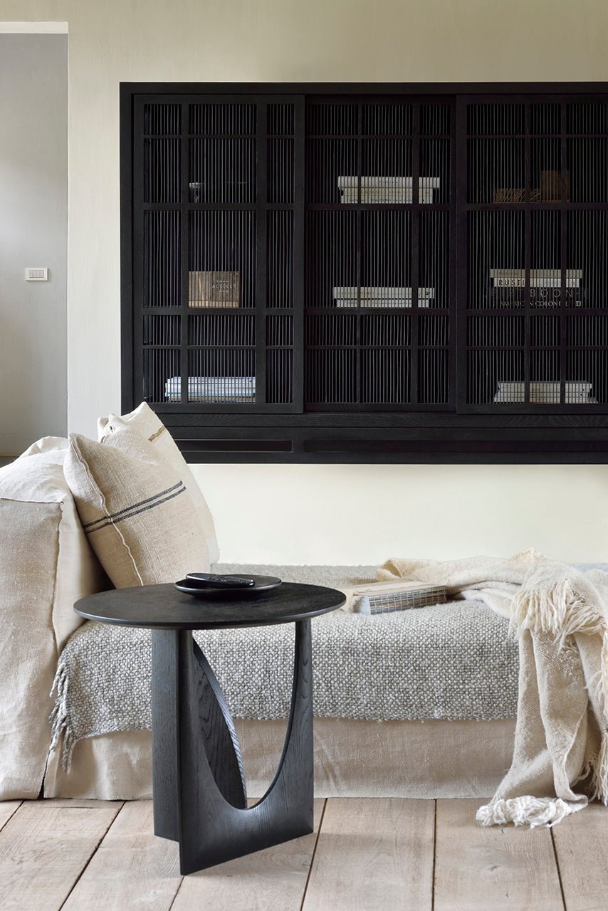 Geometric-sid-table-oak-black-Burung-cupboard-oak-black-Goode-Studio