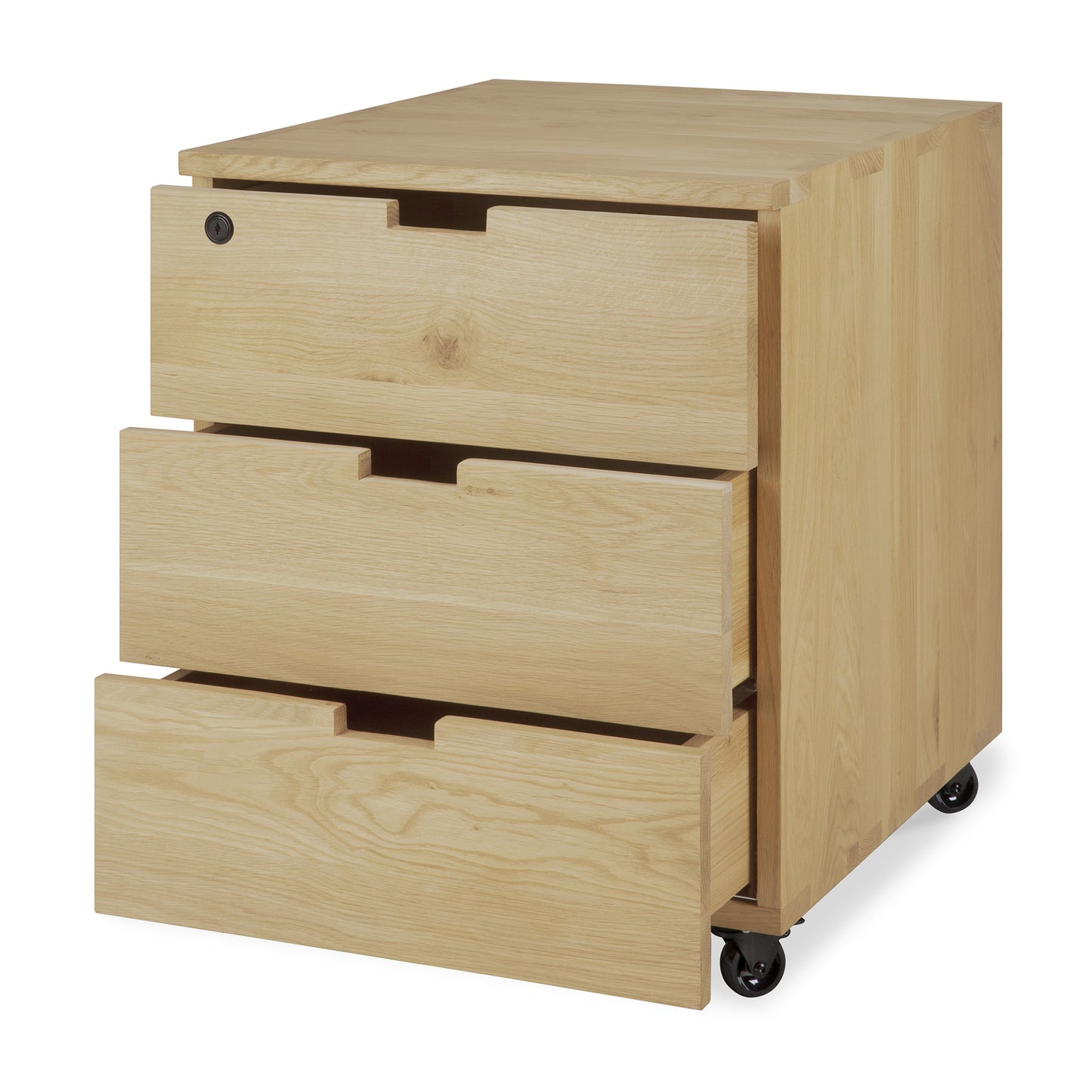 Billy-drawer-unit-oiled-oak-3-drawers-side-cut-Goode-Studio