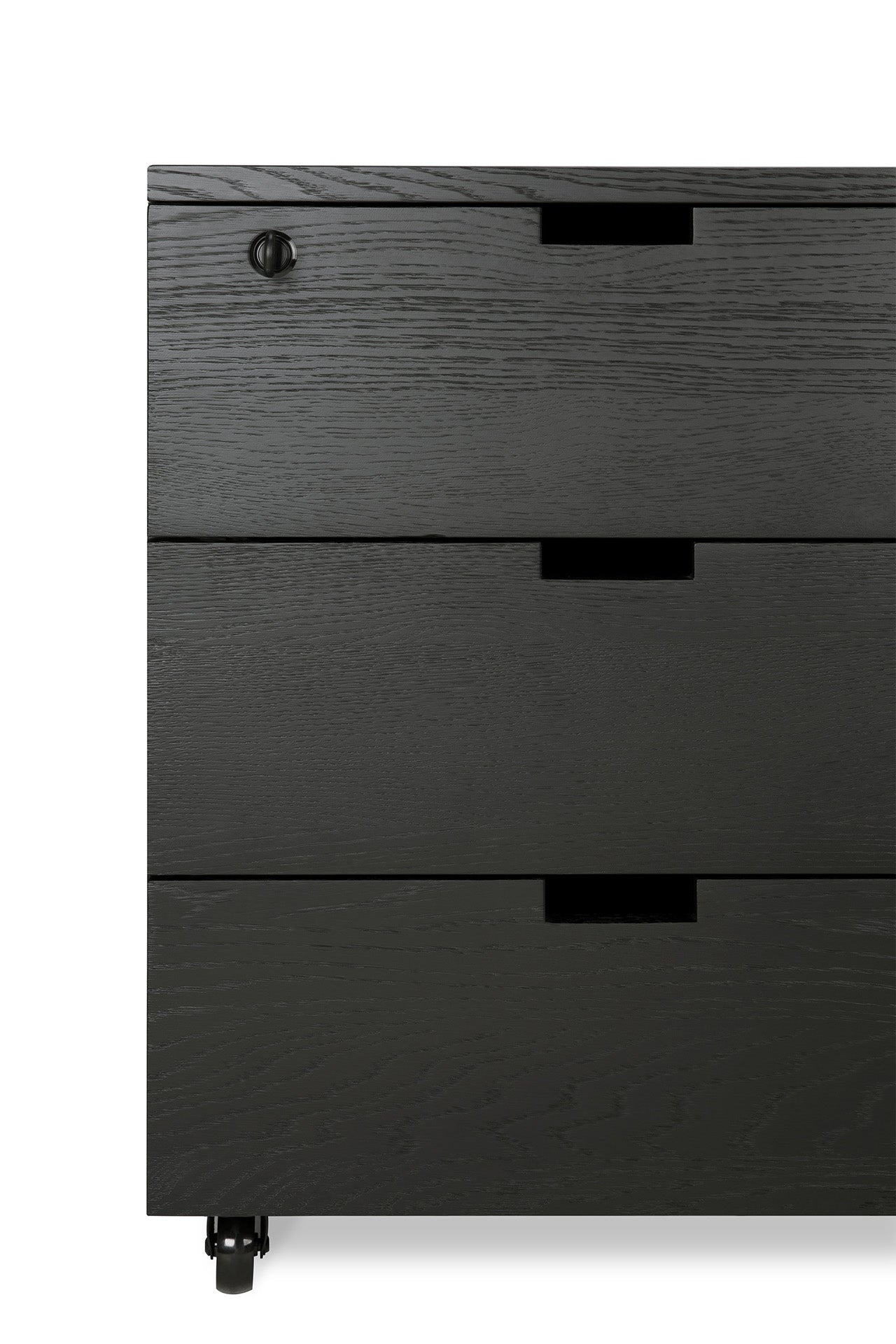 Billy-drawer-unit-varnished-oak-black-3-drawers-Goode-Studio