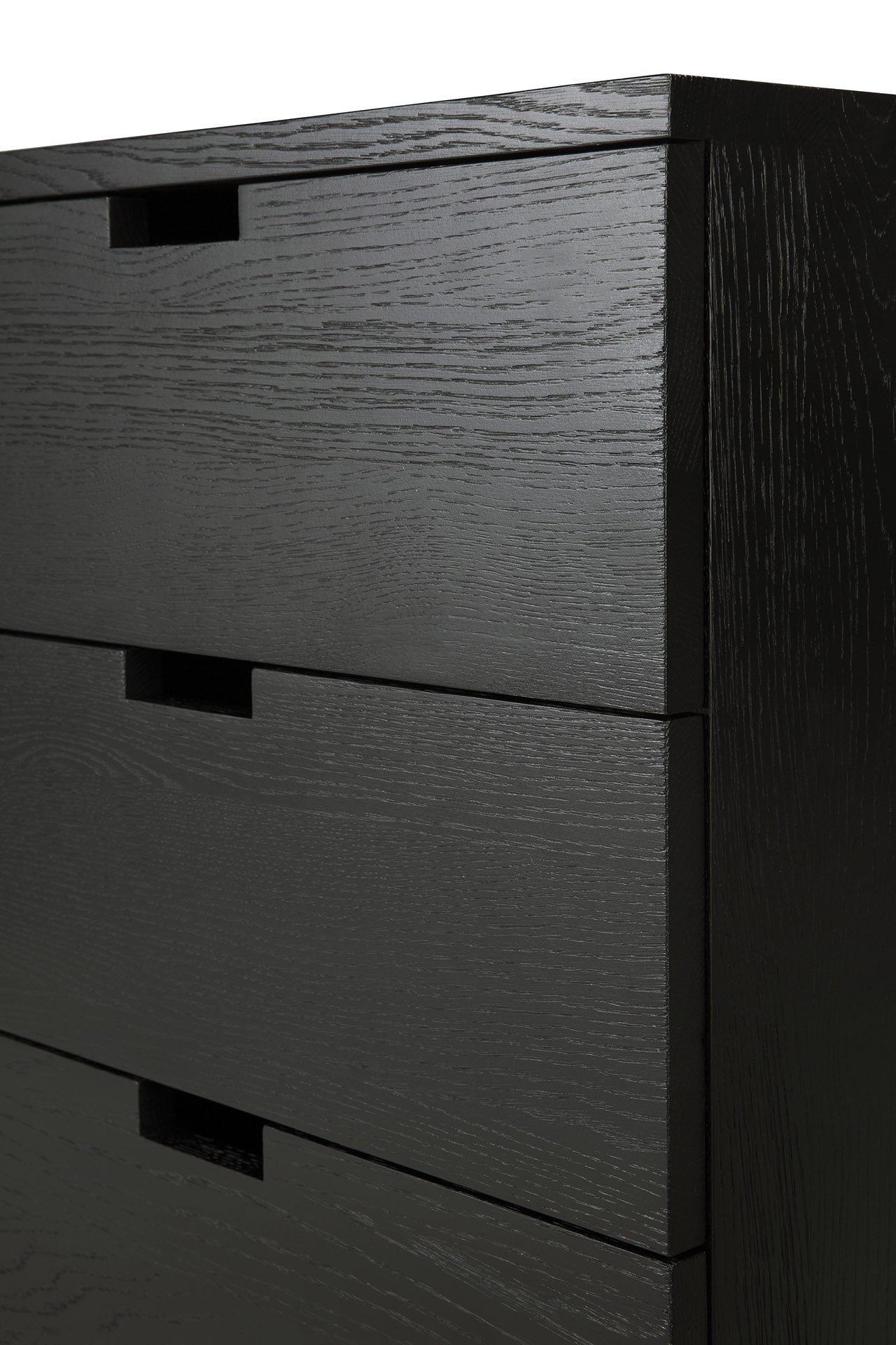 Billy-drawer-unit-varnished-oak-black-3-drawers-Goode-Studio