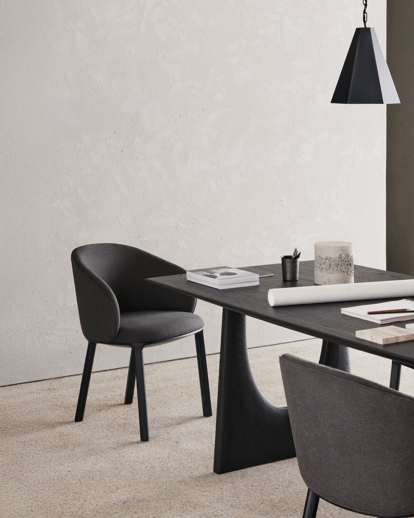 Geometric Dining Table, Oak Black - Goode Studio