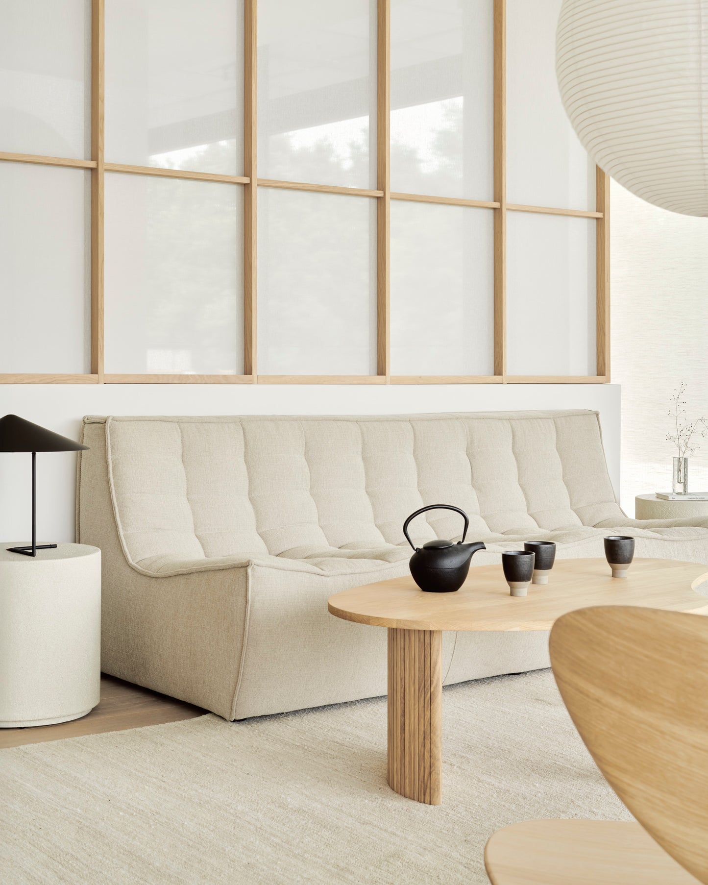 N701 Beige Sectional, 3 Seater - Goode Studio