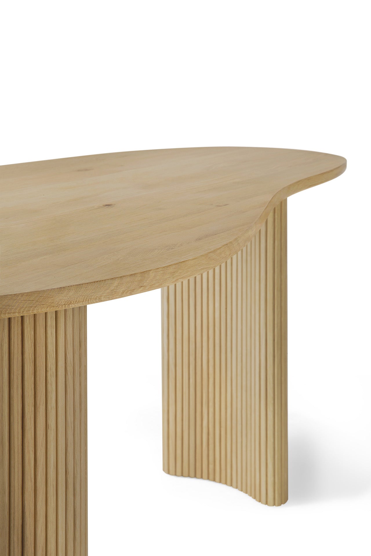 Boomerang desk-varnished-oak-pebble-shape-Goode-Studio
