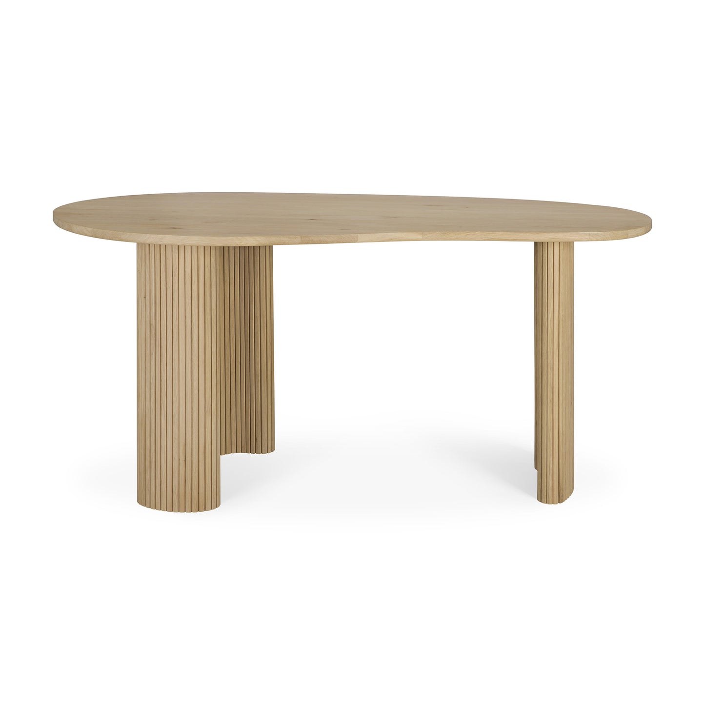 Boomerang desk in varnished oak pebble shape by Goode Studio