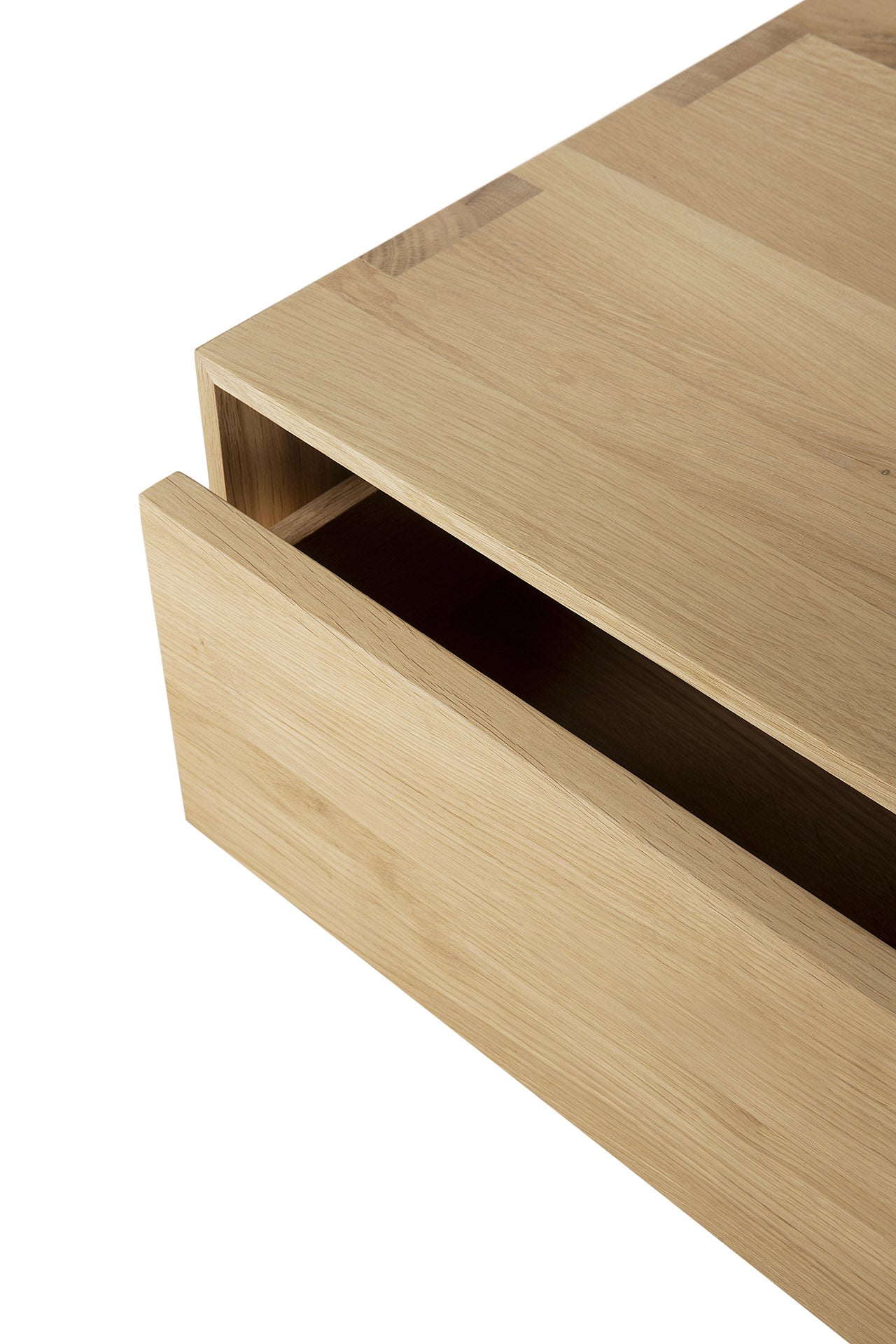 Solid oak bedside table Nordic design clean lines