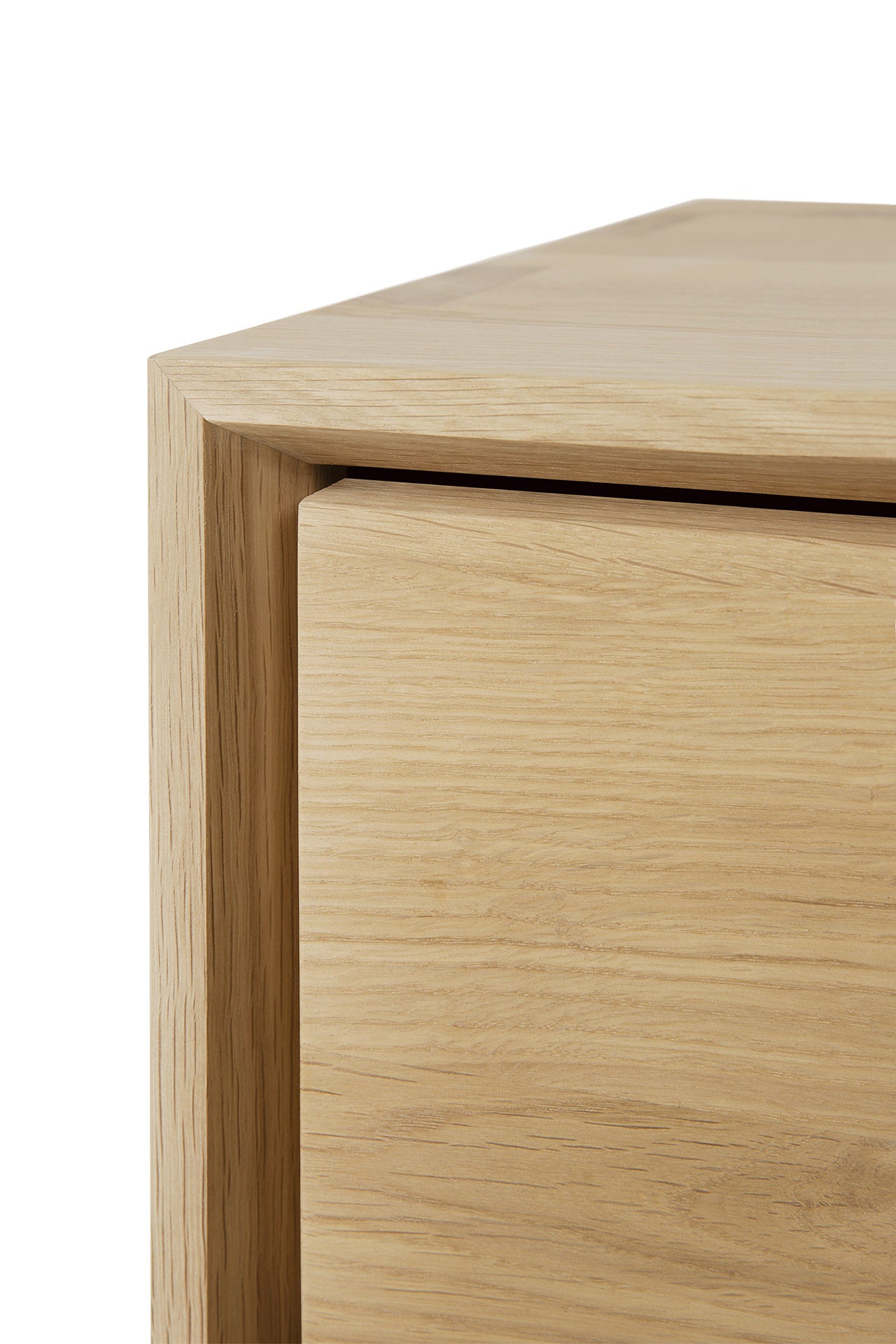Solid oak bedside table Nordic design clean lines