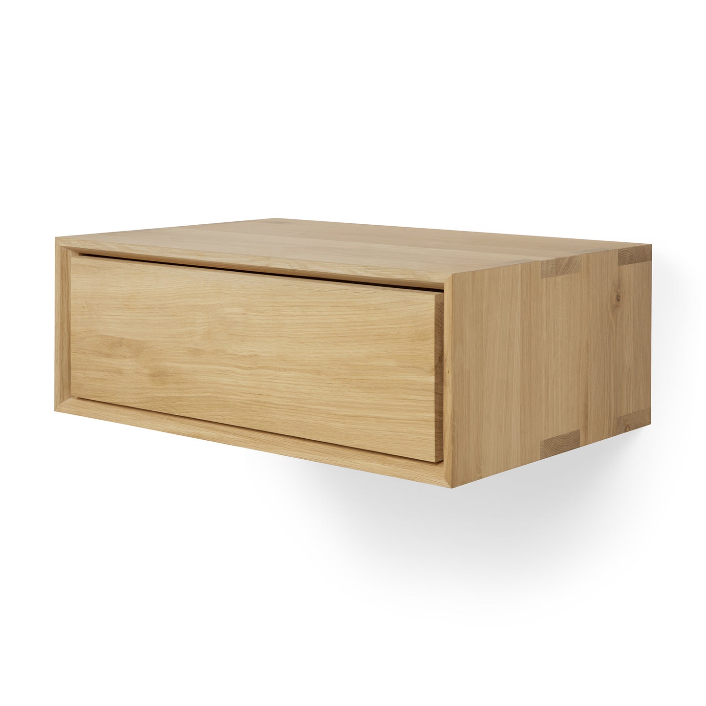 Solid wood oak bedside table for hospitality guest room
