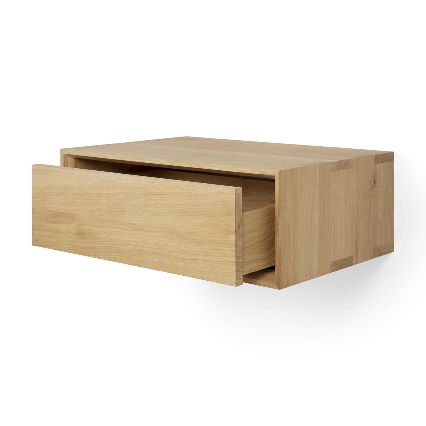 Nordic II collection oak bedside table for model home
