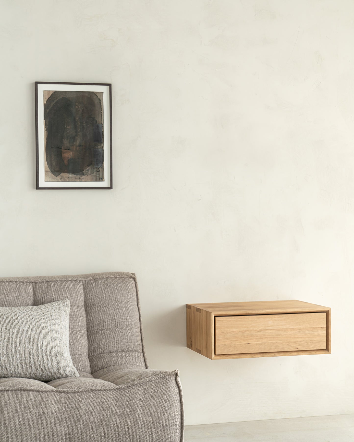 Scandinavian style oak nightstand solid wood
