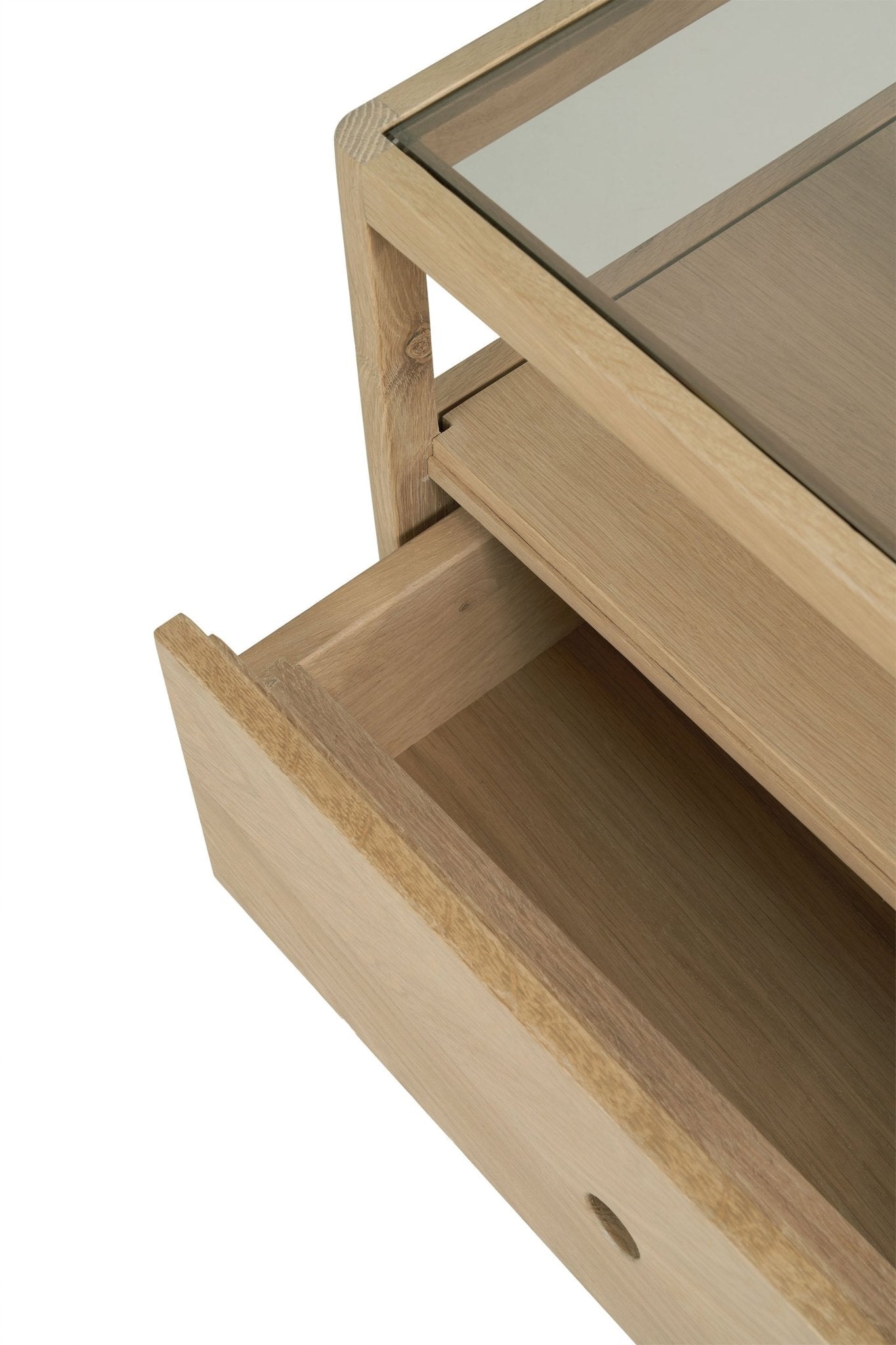 Scandinavian style spindle bedside table with drawer
