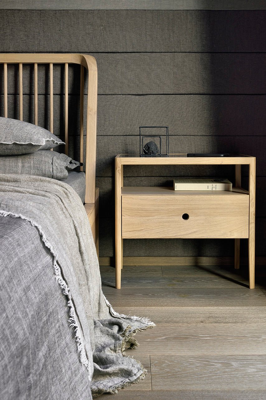 Reclaimed teak nightstand for hospitality and hotel bedrooms
