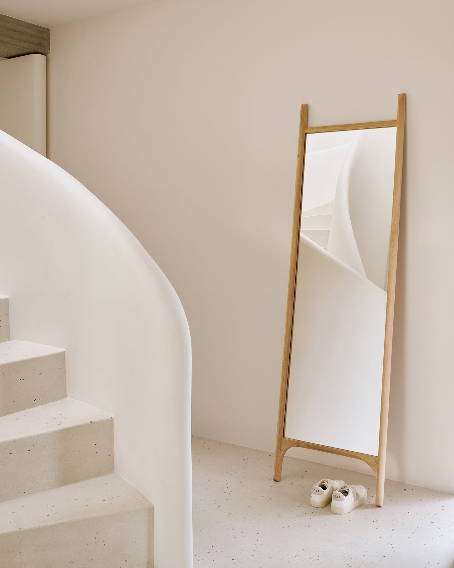 PI floor mirror in oak by Goode Studio