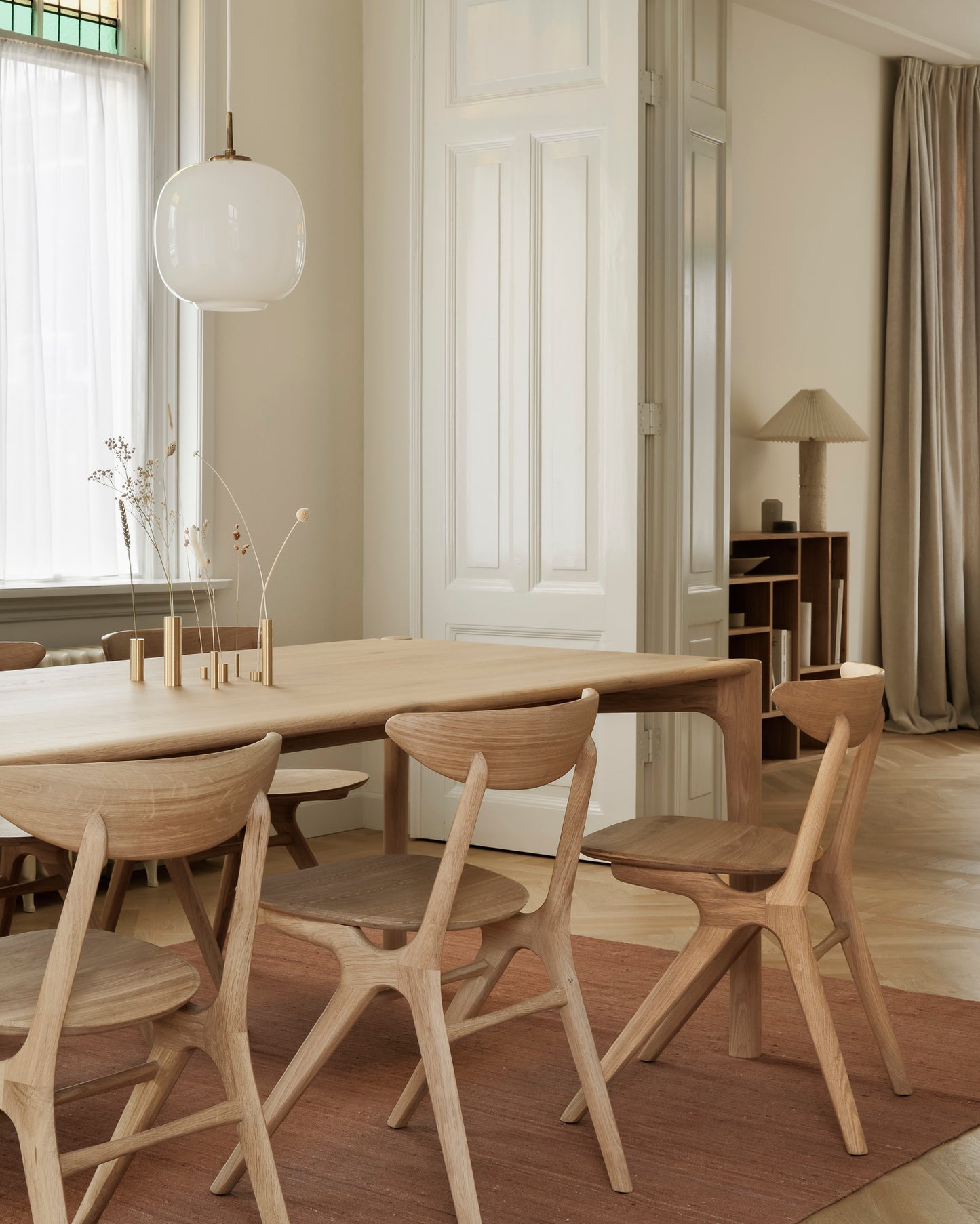 Solid hardwood PI dining table oak architectural statement piece
