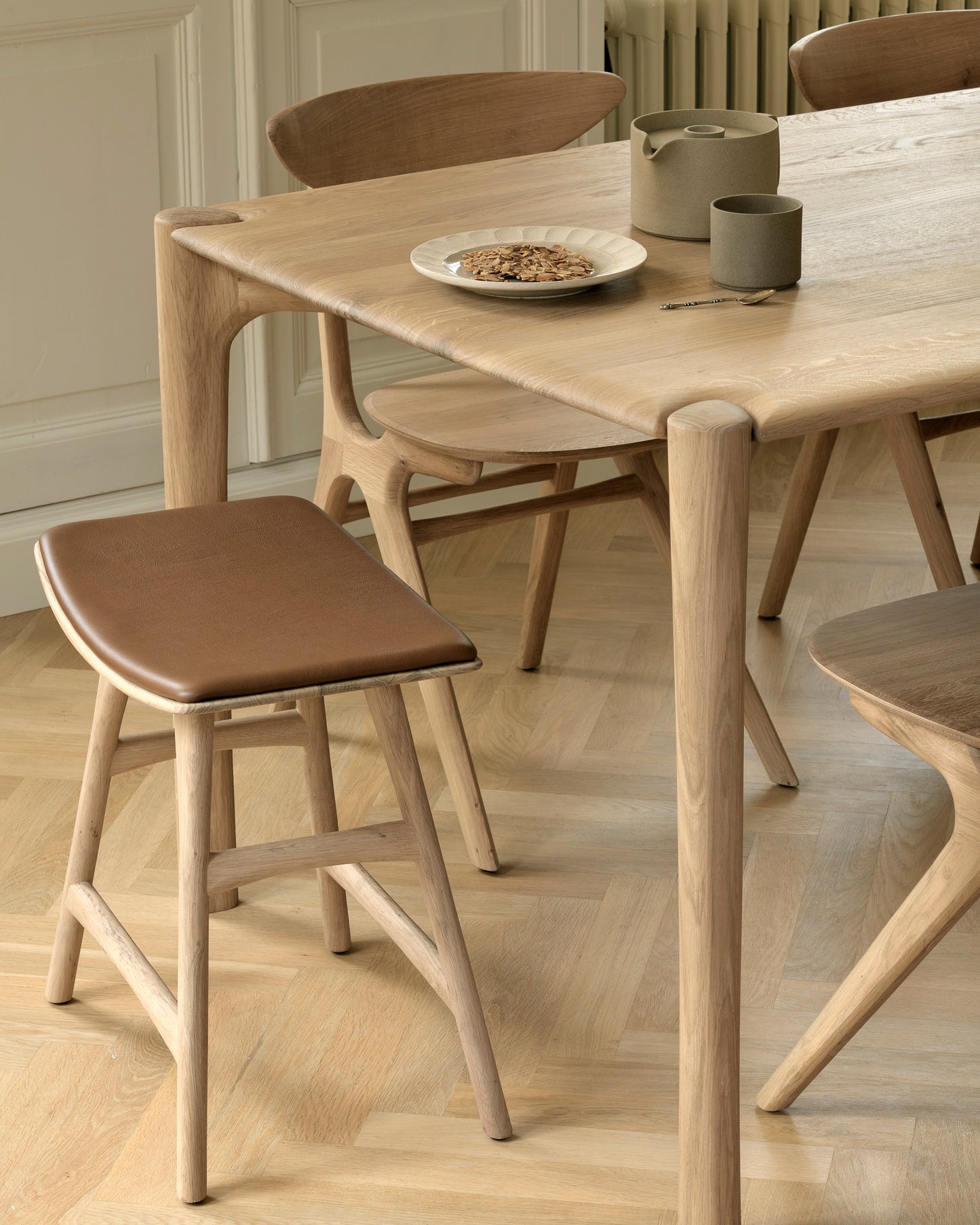 Osso Dining Stool with Seat Cushion - Goode Studio