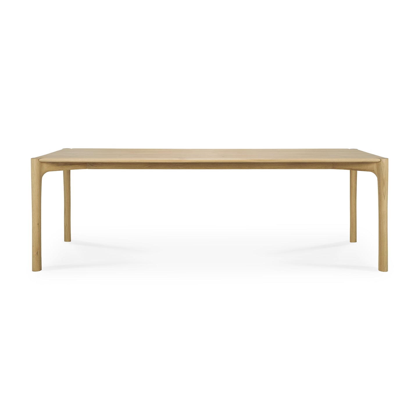 Rectangular solid oak dining table organic modern design
