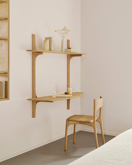 PI Wall-Mounted Desk, Oak - Goode Studio