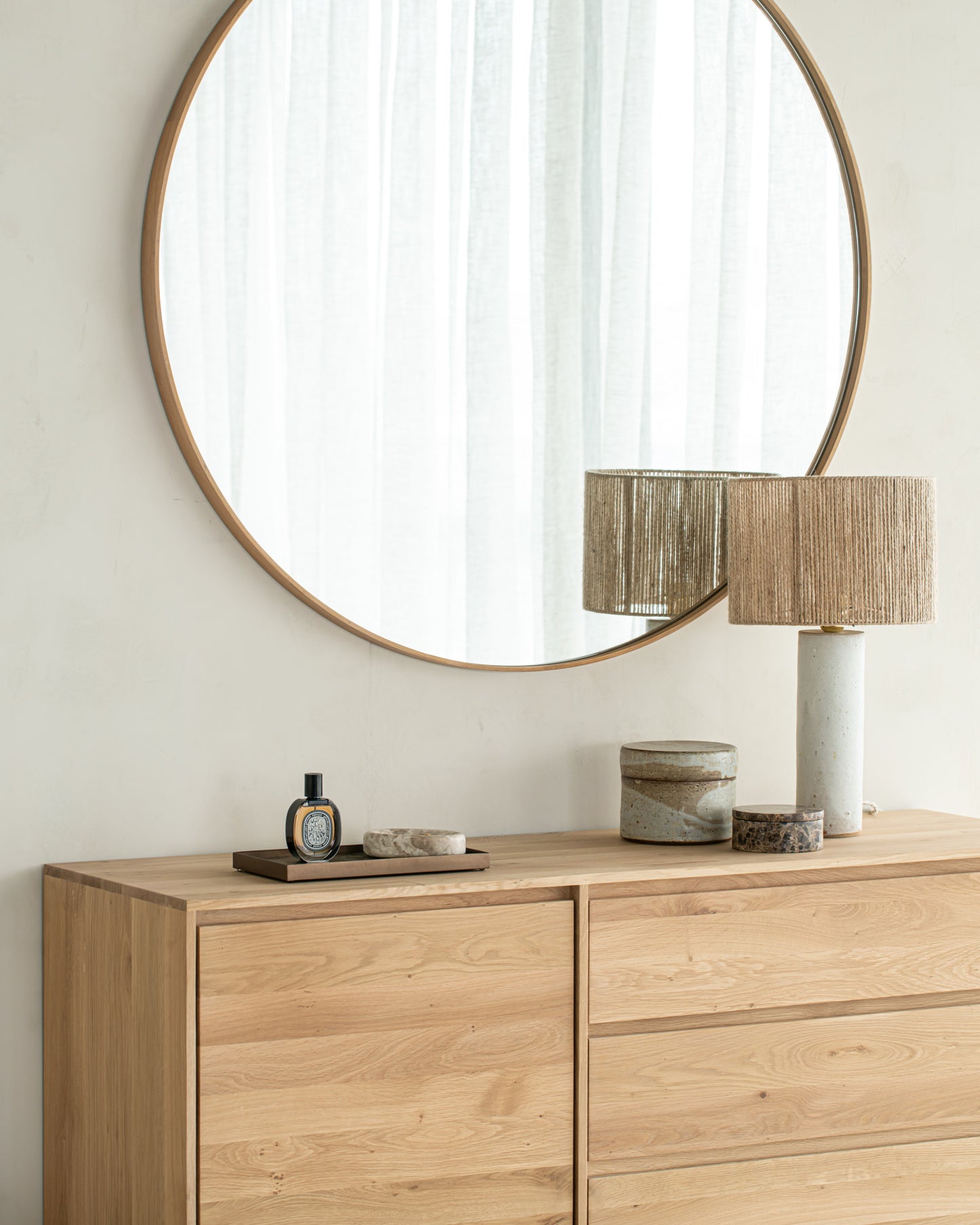 Oak-Wave-sideboard-Oak-Layers-wall-mirror-Goode-Studio