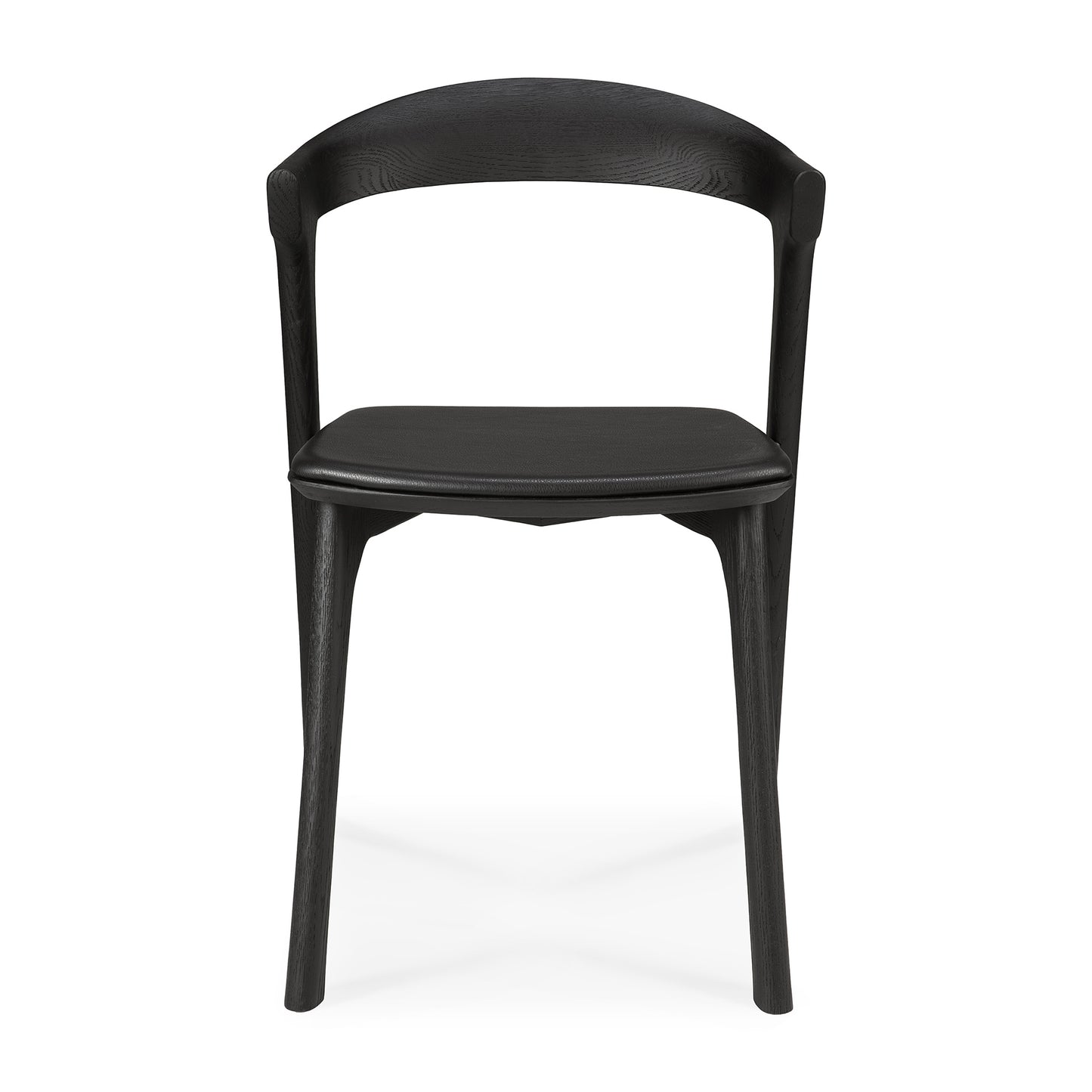 Oak-Bok-black-dining-chair-black-leather-front-cut-Goode-Studio