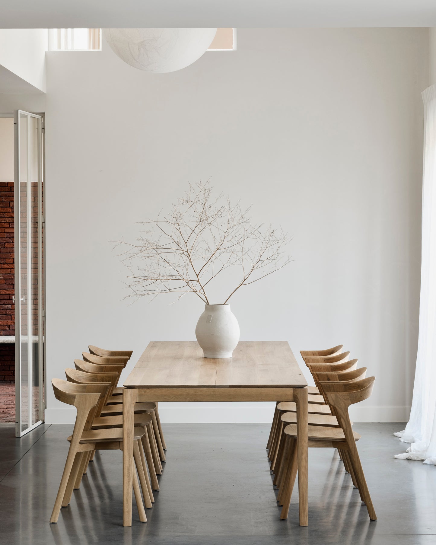 Bok extendable dining table oak natural wood grain finish
