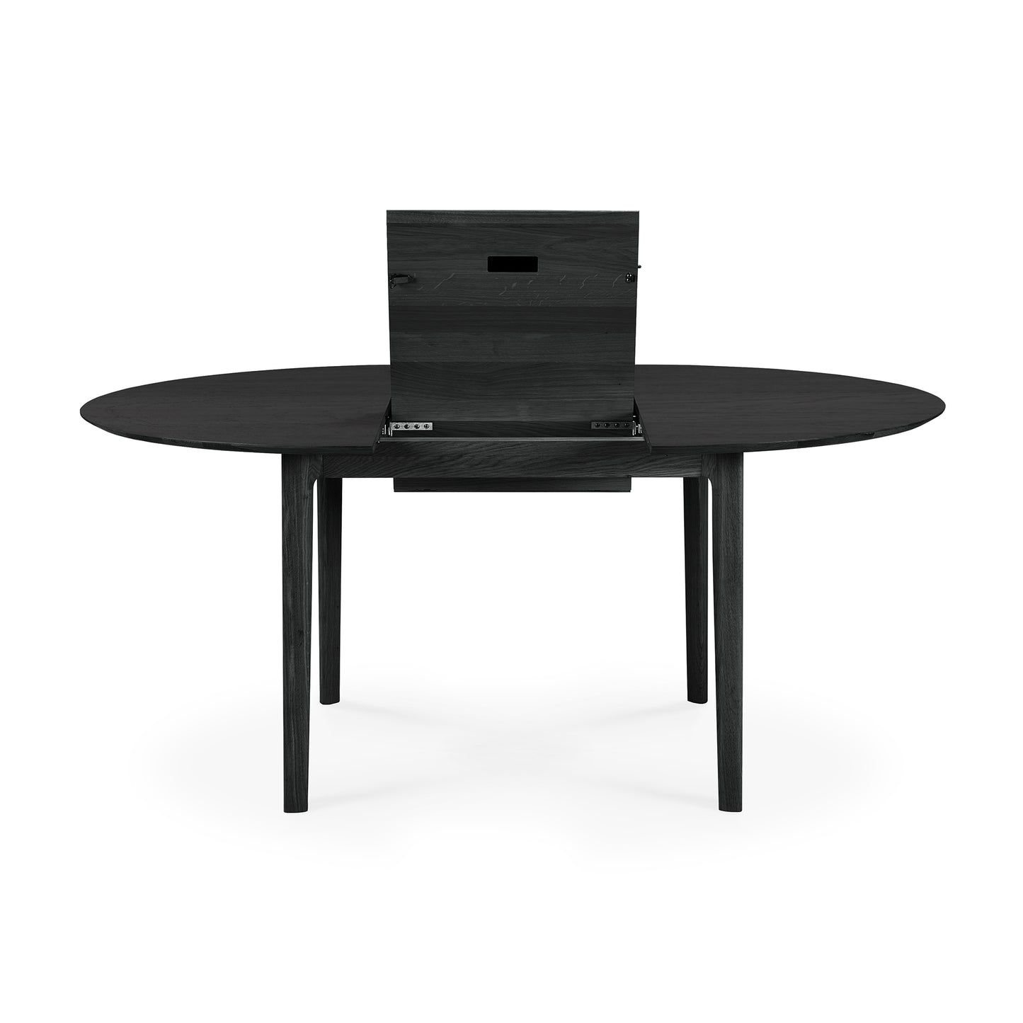 Oak-Bok-black-extendable-dining-table-round-Goode-Studio