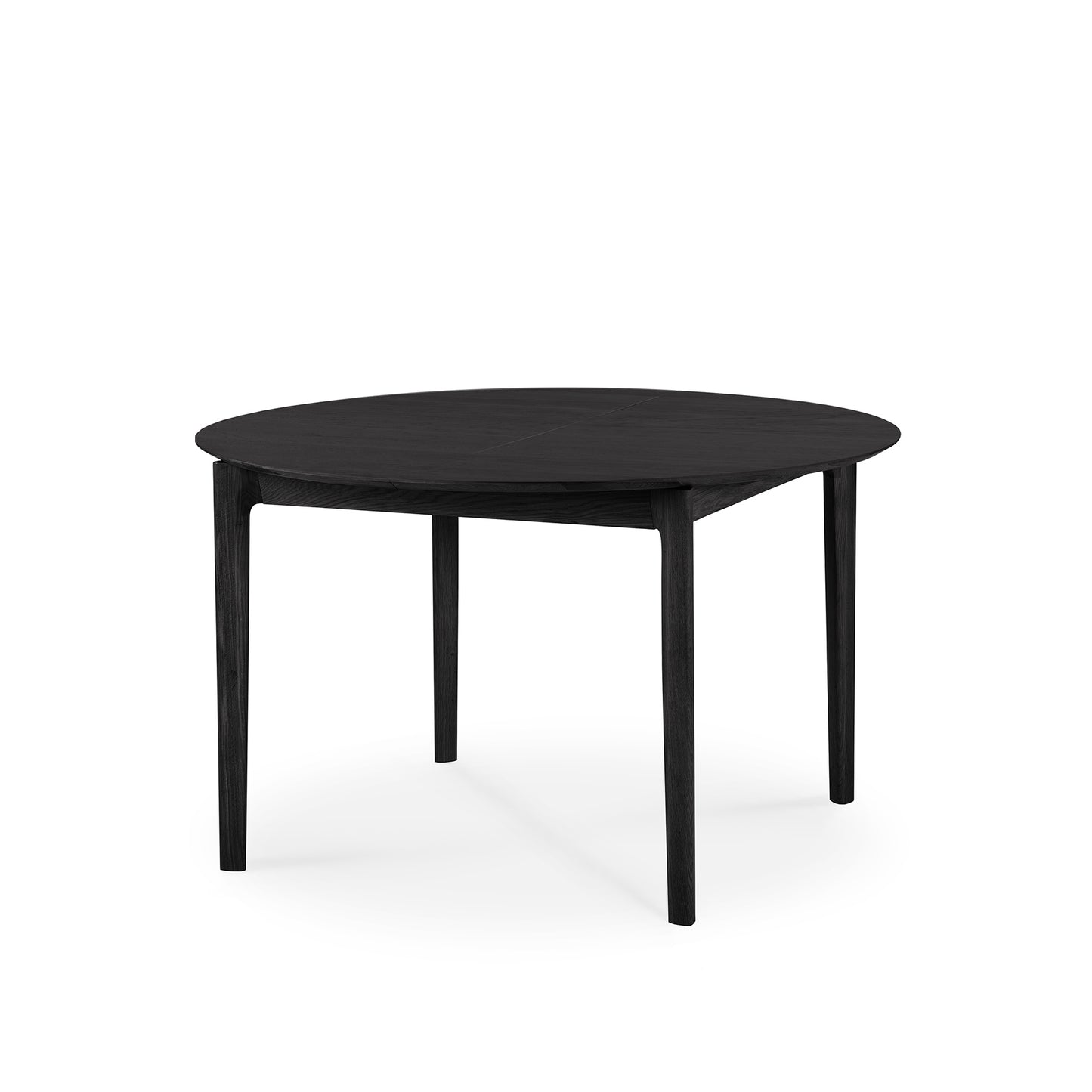 Oak-Bok-black-extendable-dining-table-round-profile-cut-Goode-Studio