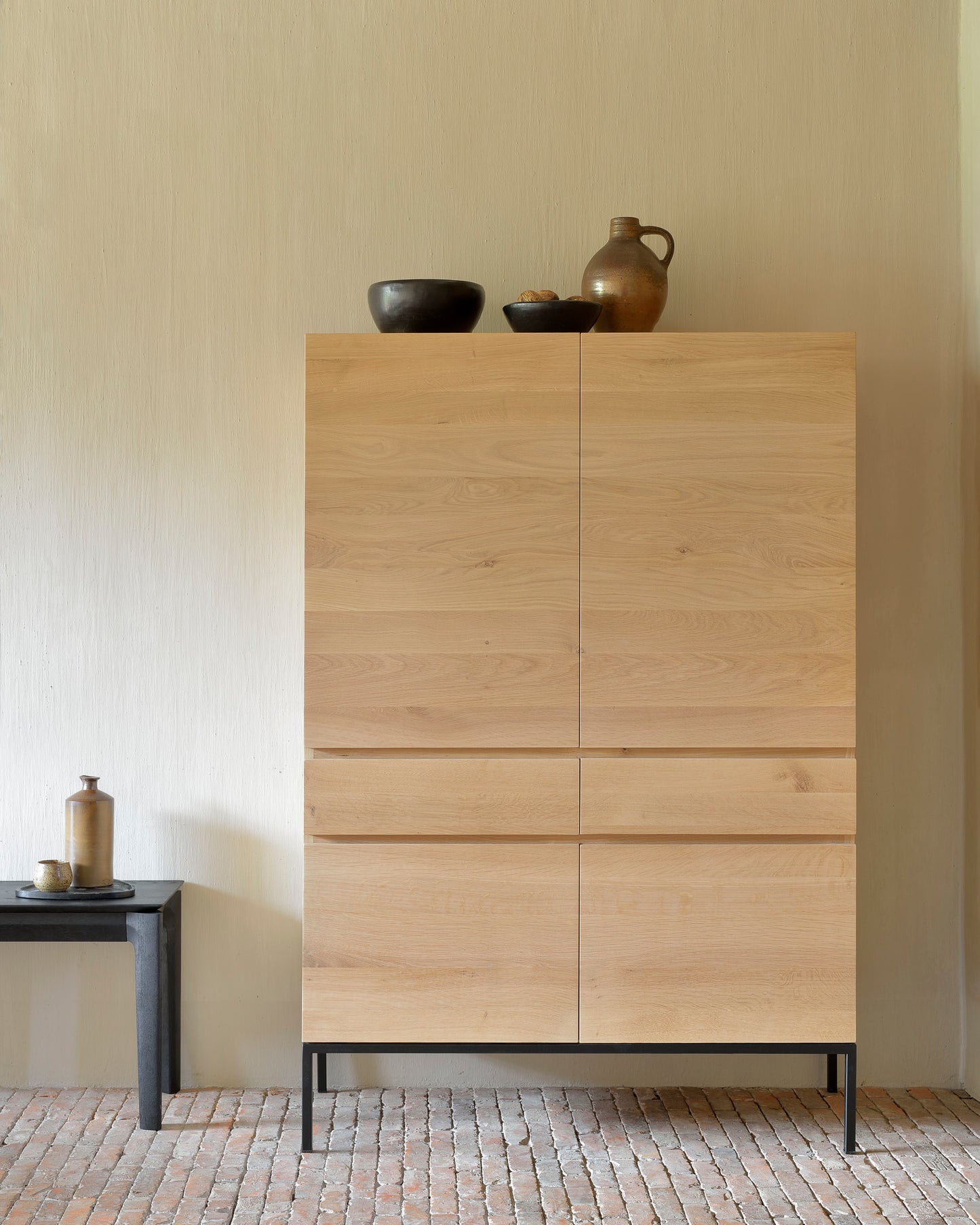 Oak-Bok-black-bench-Oak-Ligna-storage-cupboard-Goode-Studio
