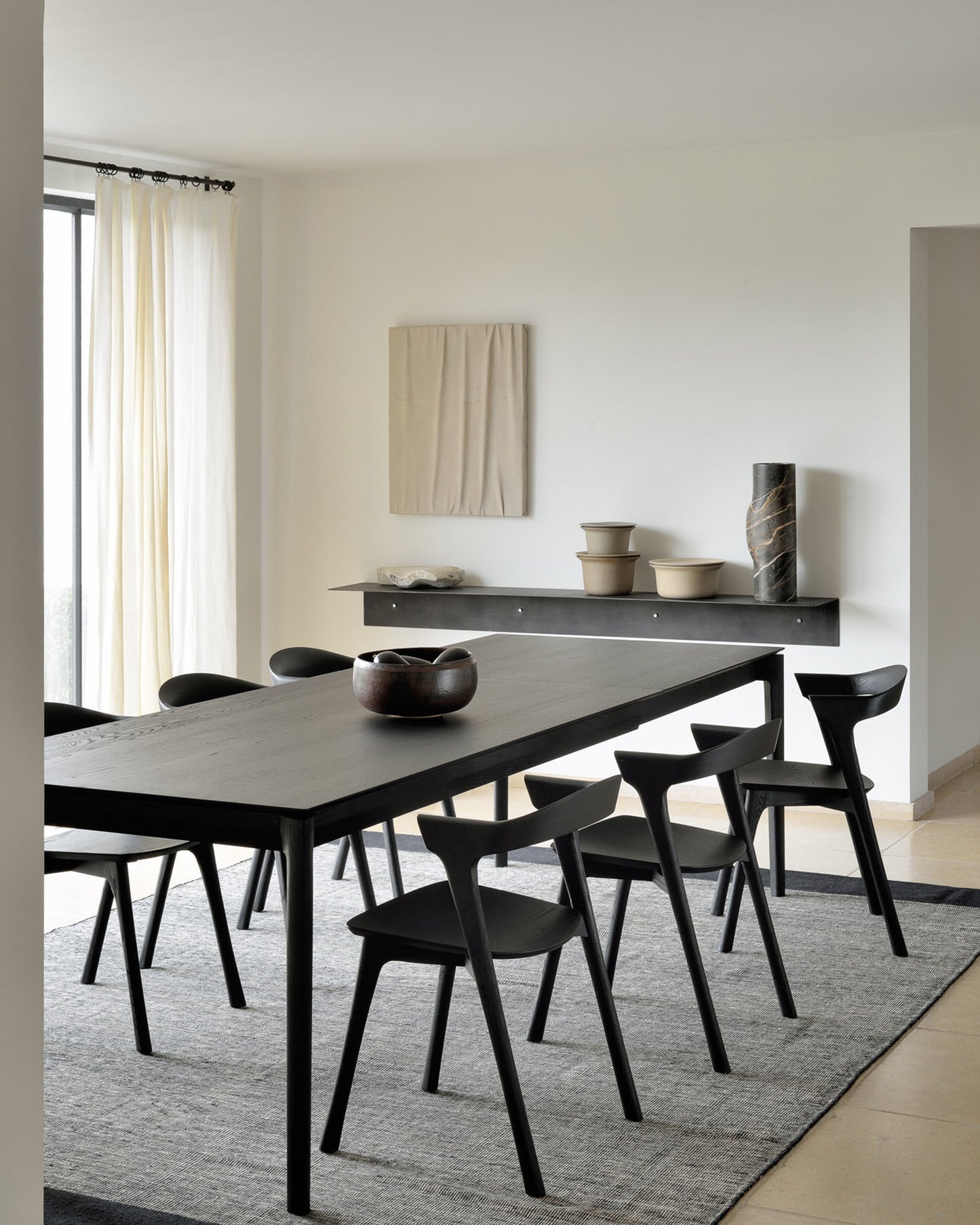 Bok 79" - 118" Extendable Dining Table, Oak Black - Goode Studio