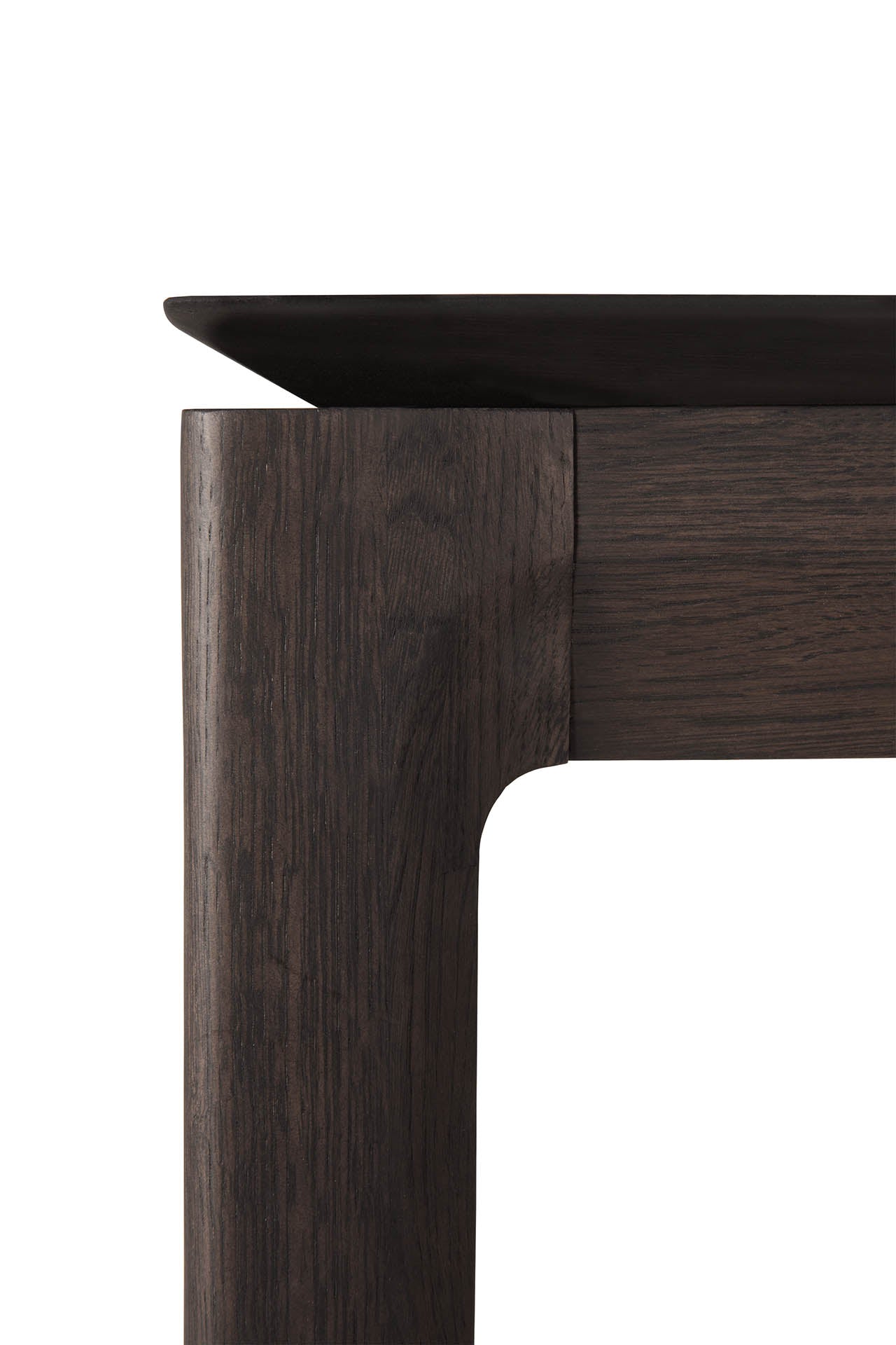 Bok extendable dining table in varnished oak brown by Goode Studio