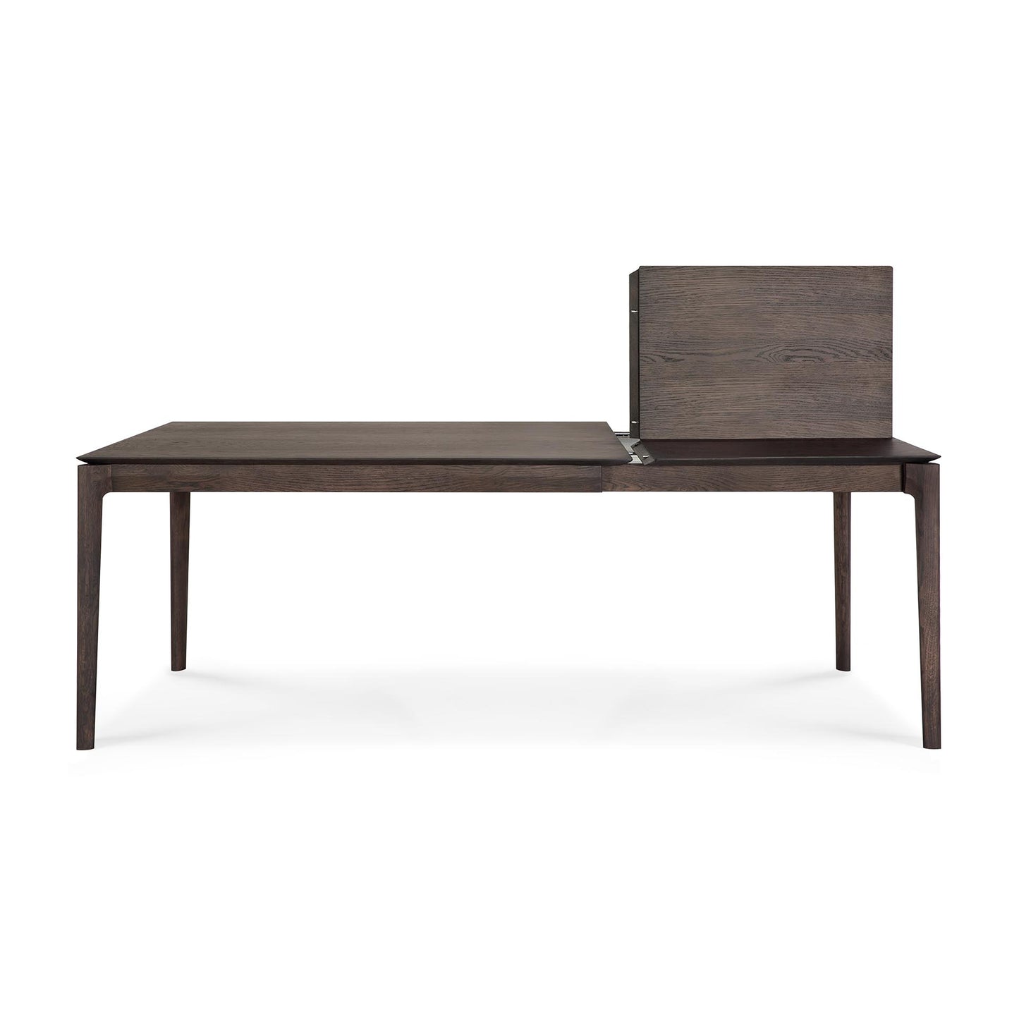 Bok extendable dining table in varnished oak brown by Goode Studio
