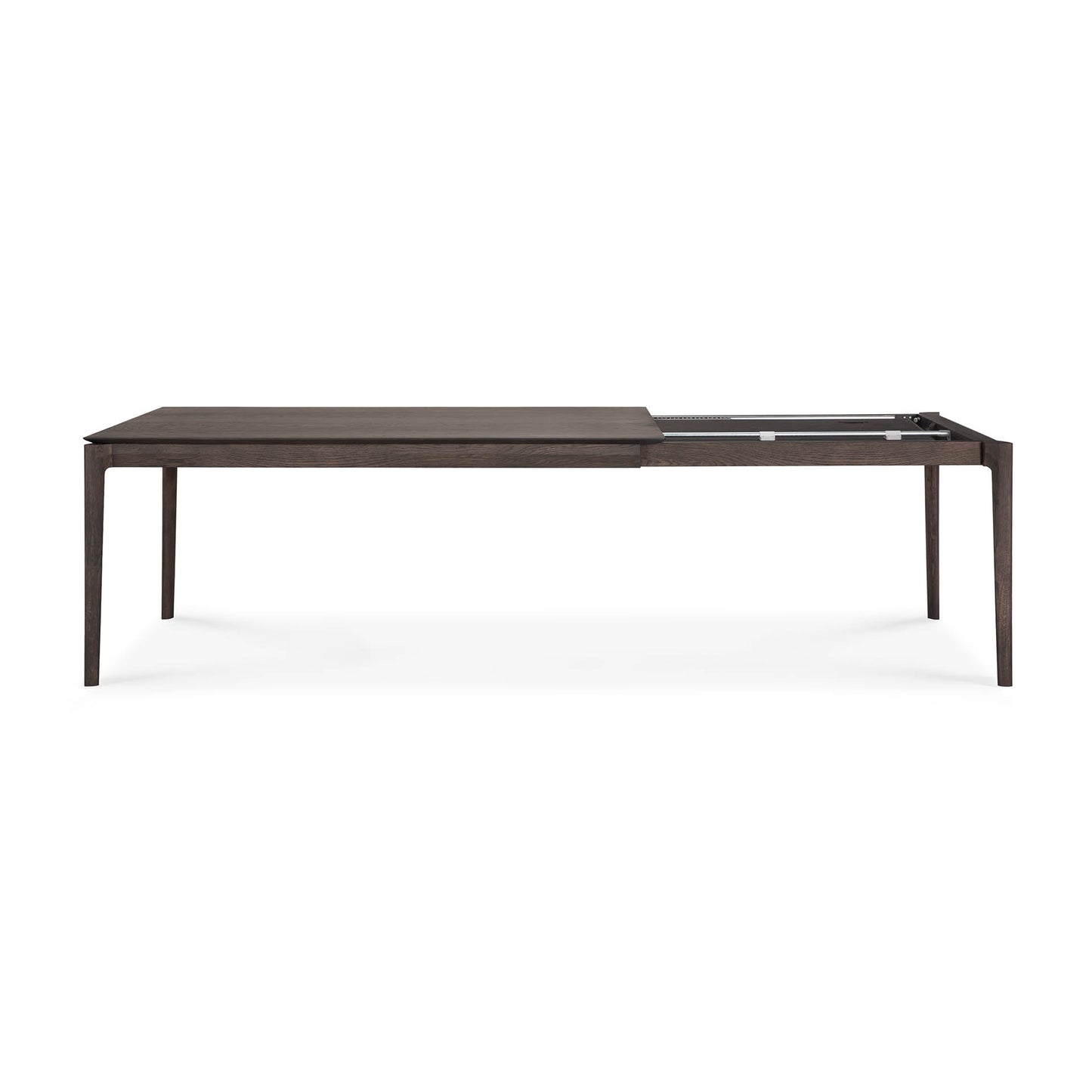 Bok extendable dining table in varnished oak brown by Goode Studio