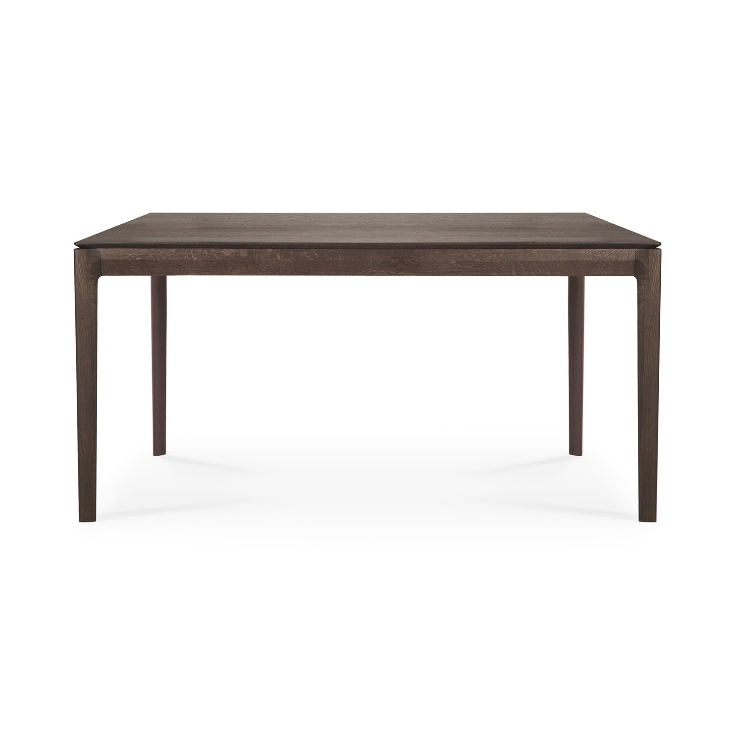 Bok oak brown dining table sculptural curved leg design
