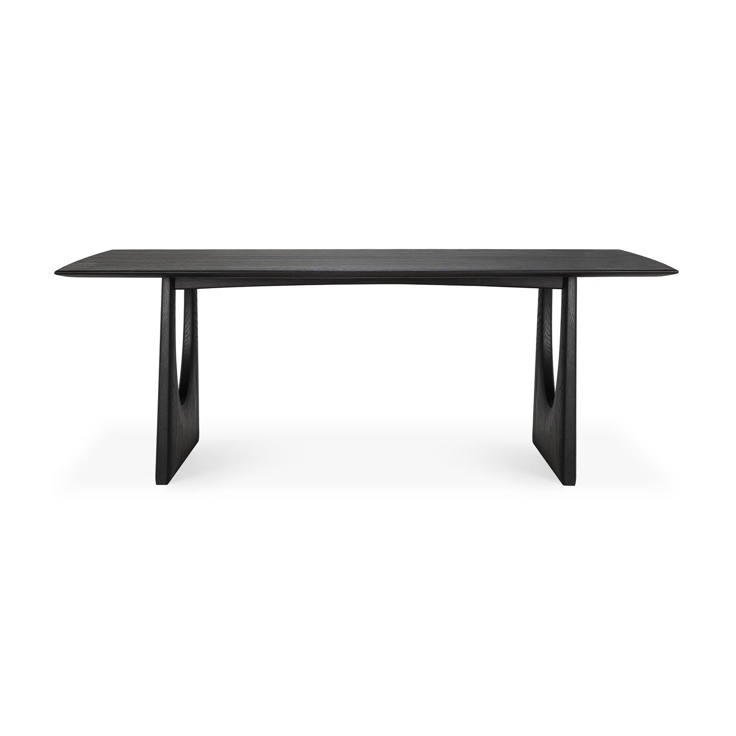 Geometric dining table oak black solid wood rectangular dining table
