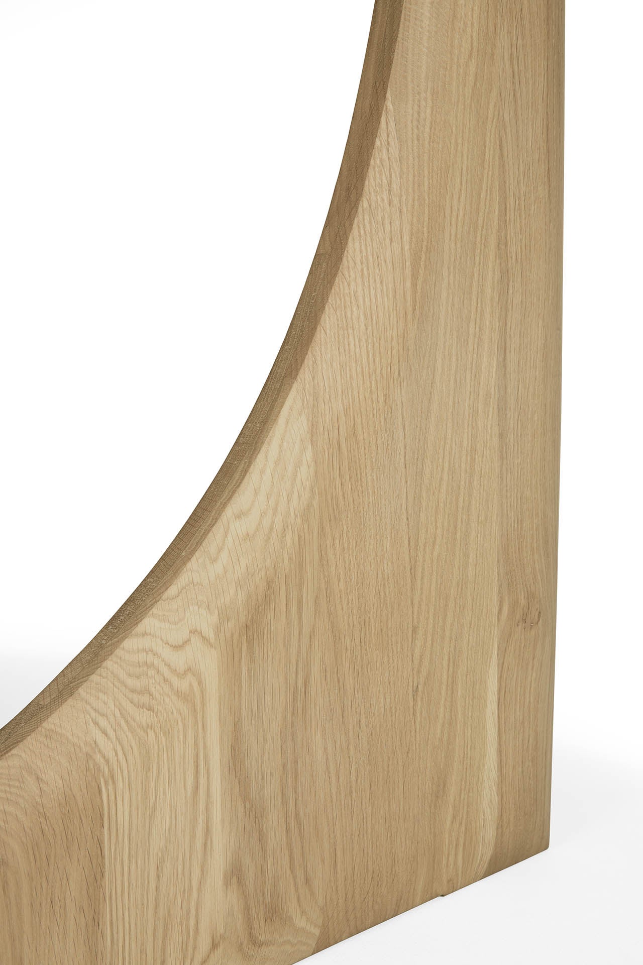 Geometric round teak dining table FSC certified hardwood construction
