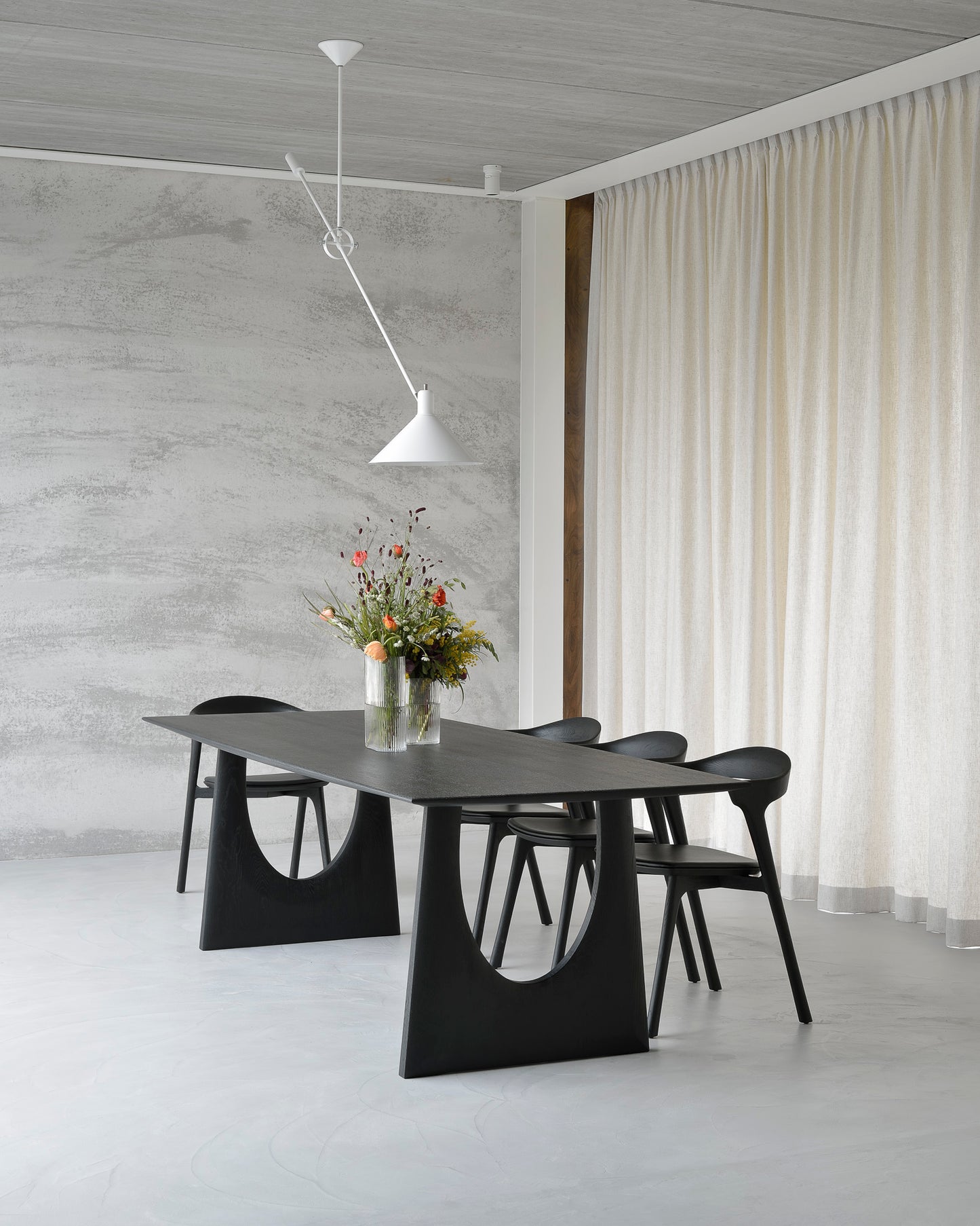 Geometric Dining Table, Oak Black - Goode Studio
