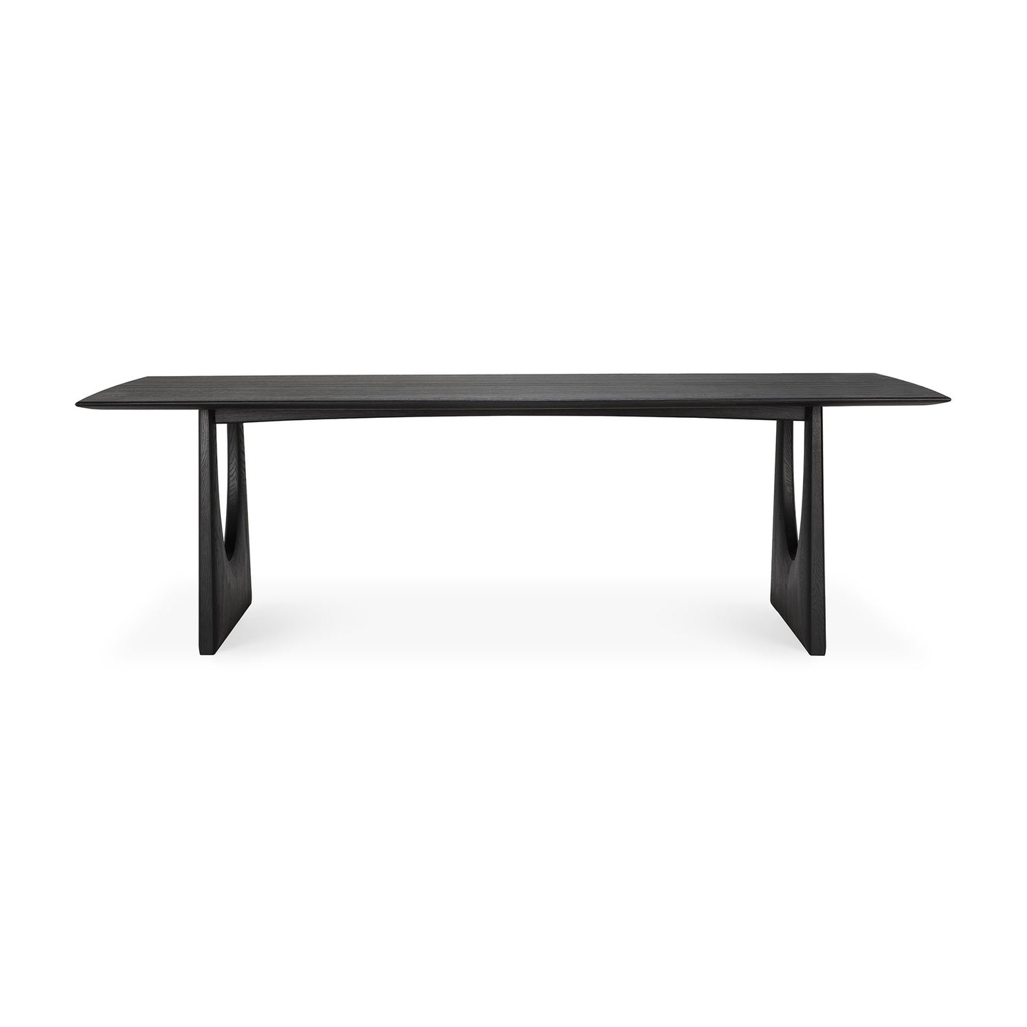 Large rectangular oak black dining table with contemporary design

