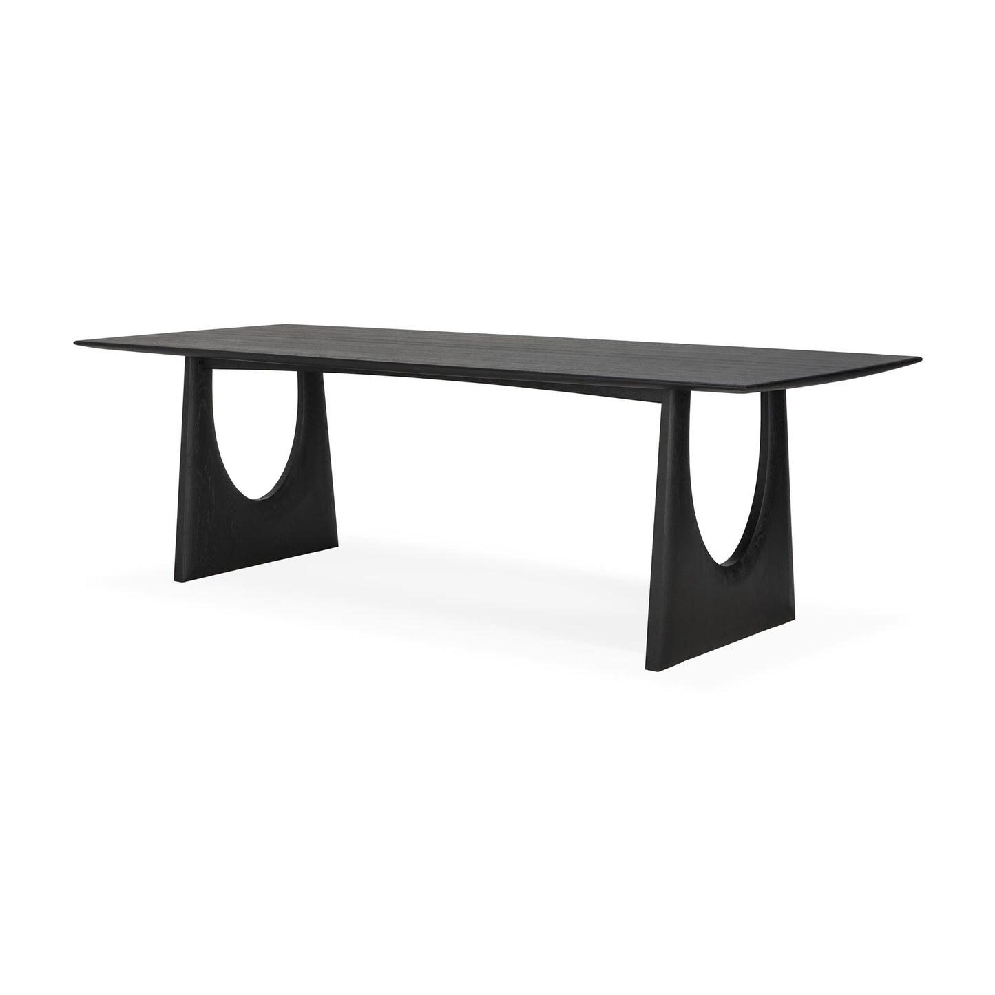 Solid oak black dining table for residential dining room
