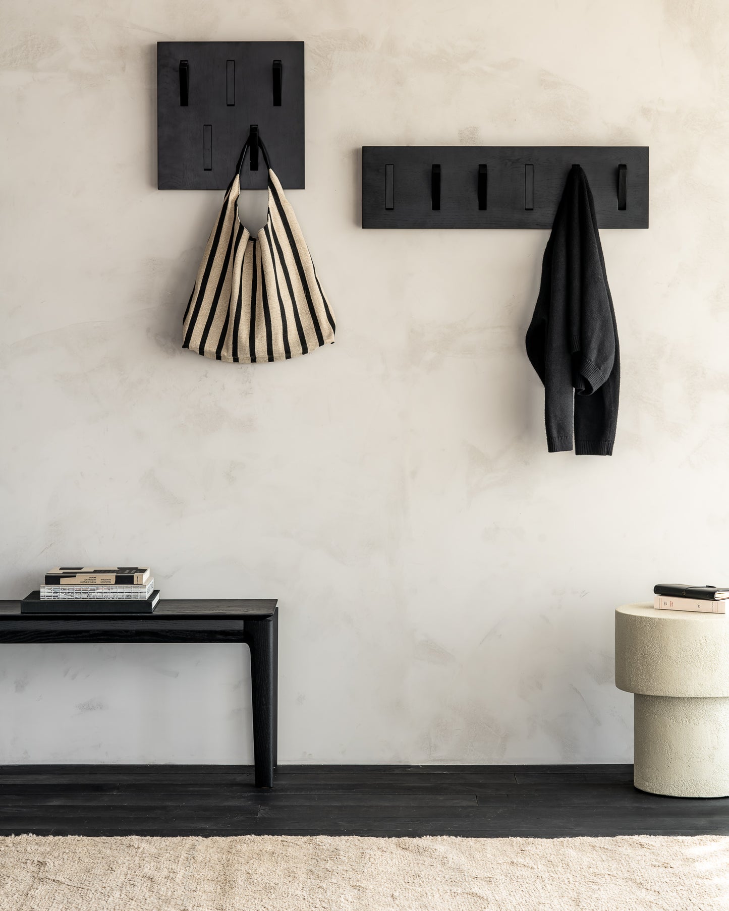 Utilitile-wall-hanger-Bok-bench-Elements-side-table-Goode-studio