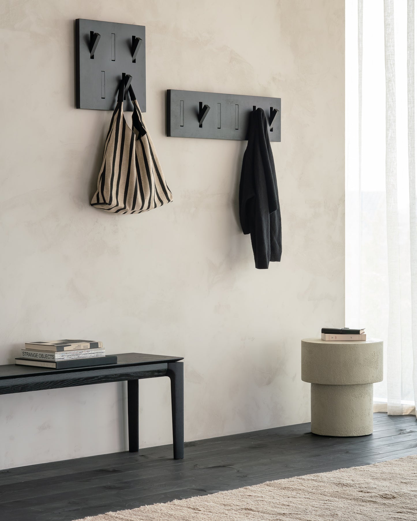 Utilitile-wall-hanger-Bok-bench-Elements-side-table-Goode-Studio