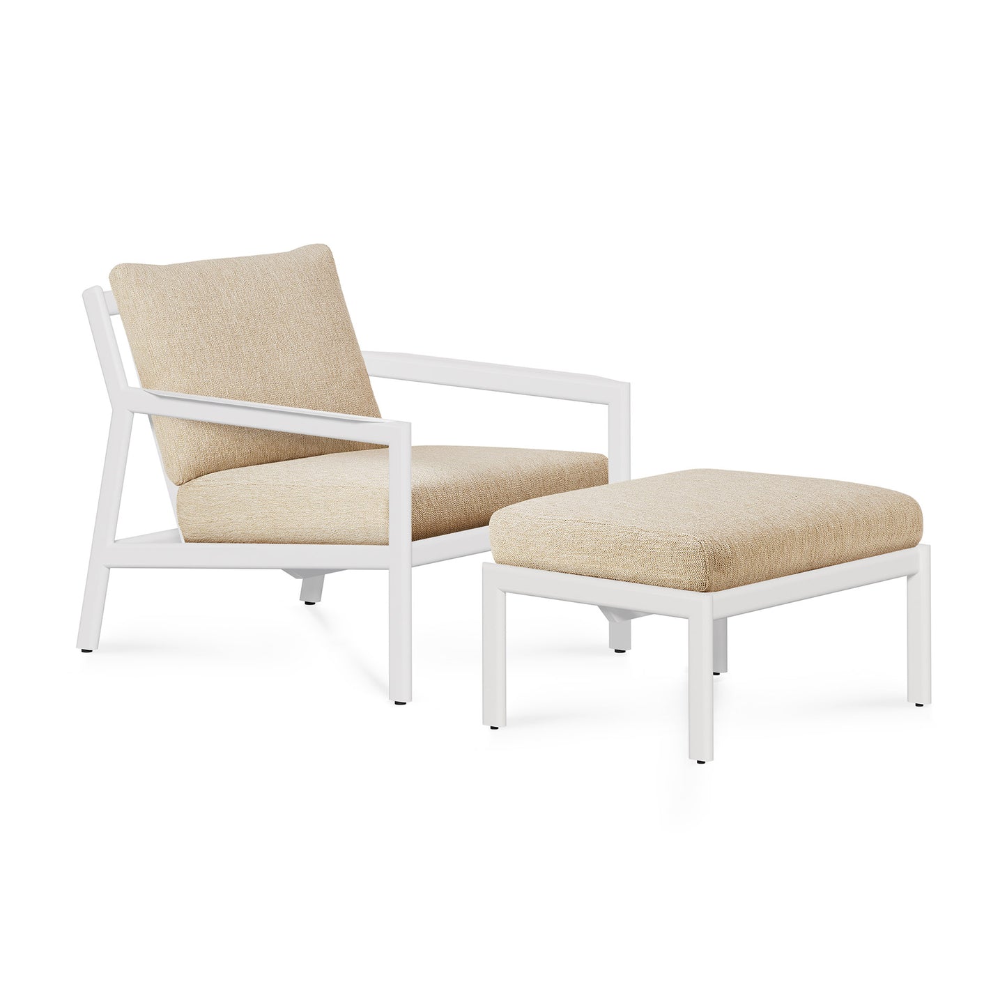 Jack-outdoor-footstool-aluminium-white-Natural-fabric-profile-cut-Goode-Studio
