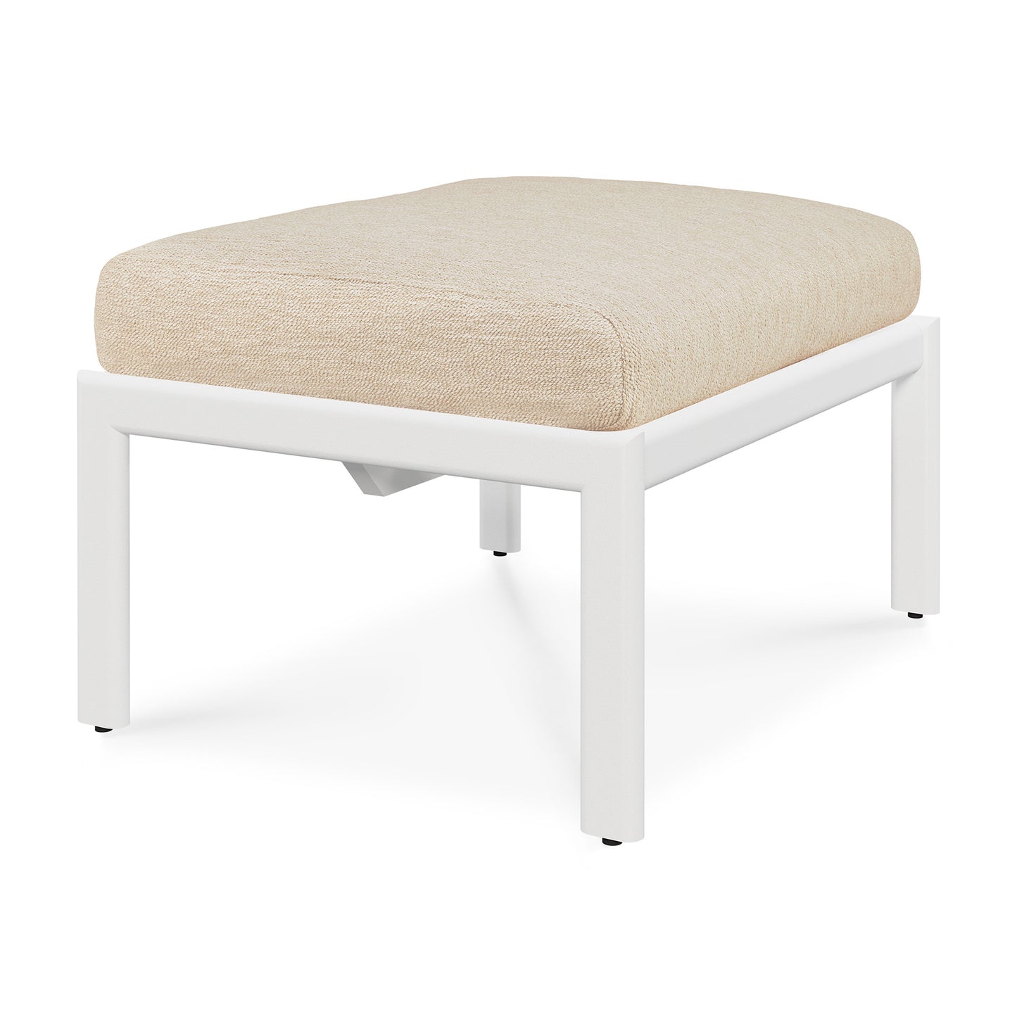 Jack-outdoor-footstool-aluminium-white-Natural-fabric-side-cut-Goode-Studio