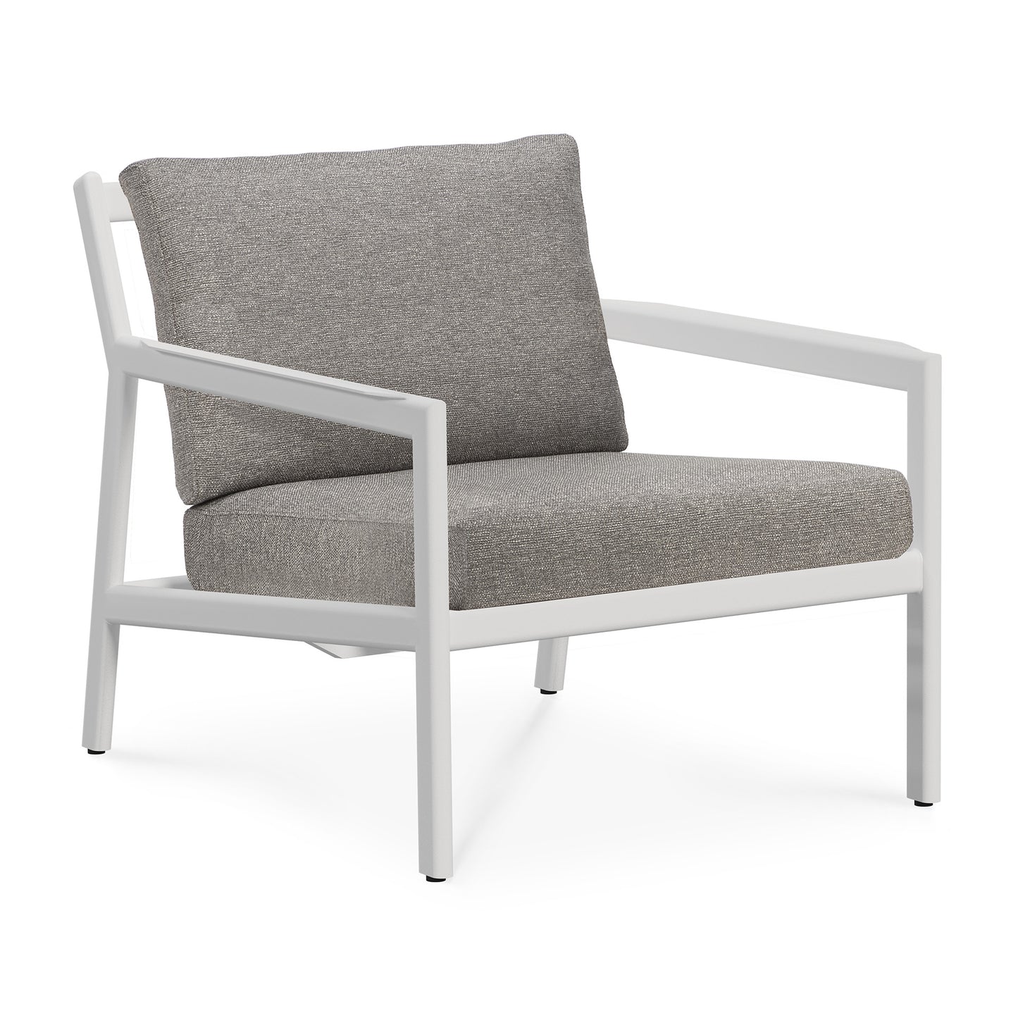 Jack-outdoor-lounge-chair-aluminium-white-Mocha-fabric-front-cut-Goode-Studio