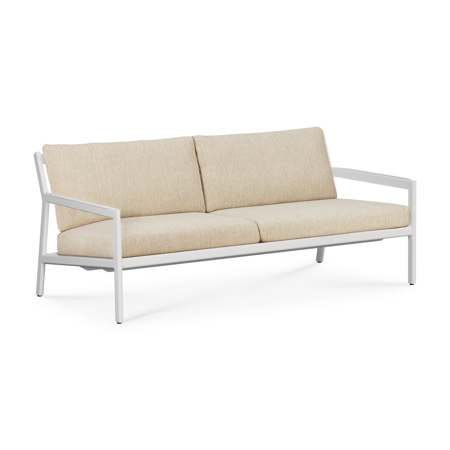 Jack-outdoor-sofa-aluminium-white-Natural-fabric-2-seater-front-cut-Goode-Studio