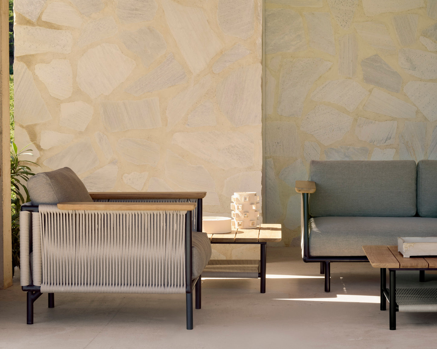 Corbey Outdoor Lounge Chair, Oyster - Goode Studio