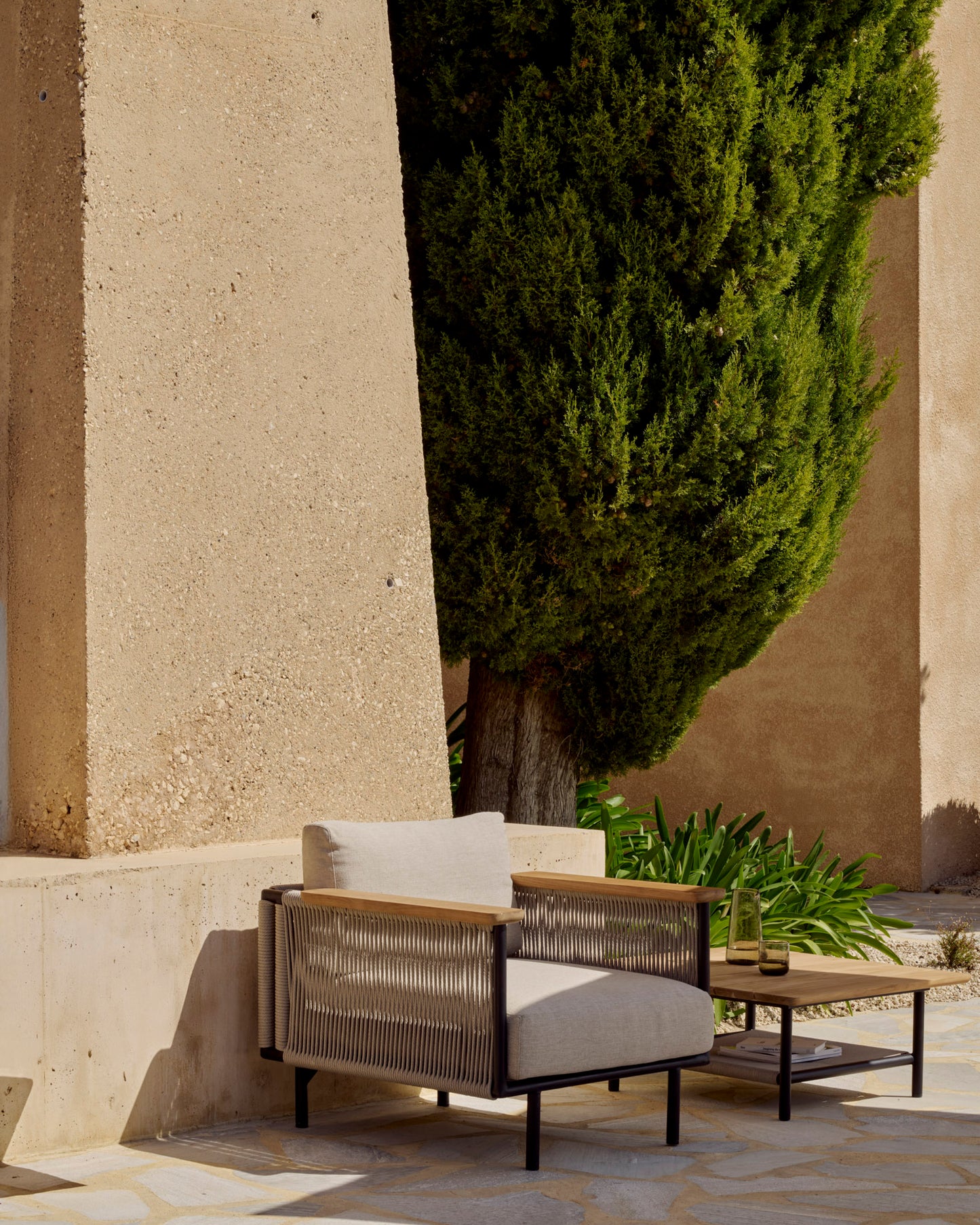 Corbey Outdoor Lounge Chair, Oyster - Goode Studio