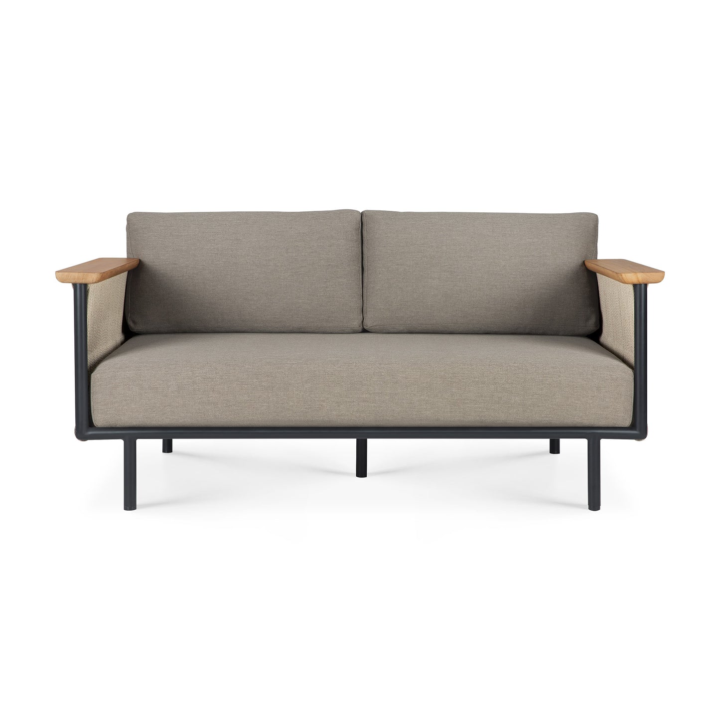 Corbey-outdoor-sofa-aluminium-black-Silt-fabric-2-seater-side-cut-Goode-Studio