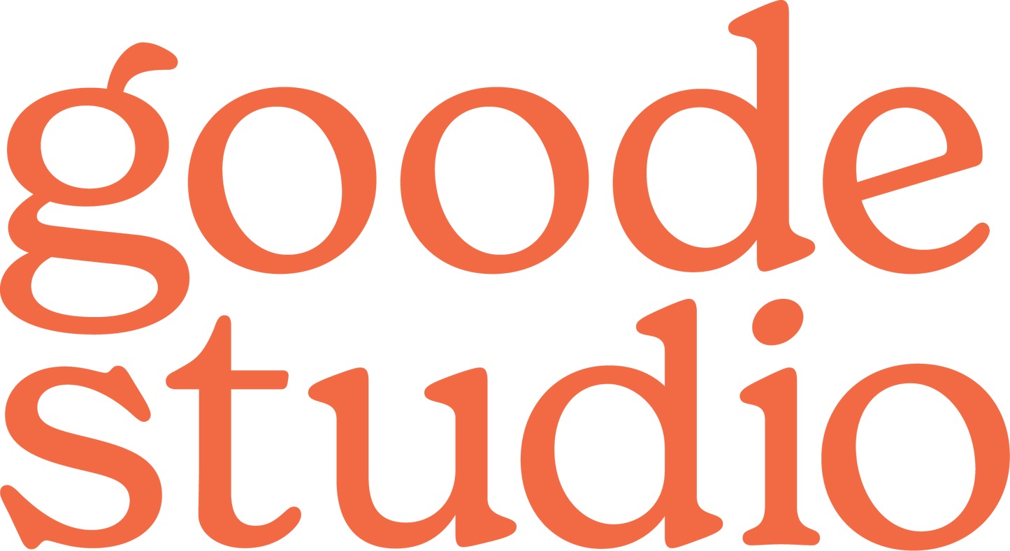 Goode Studio logo in orange text